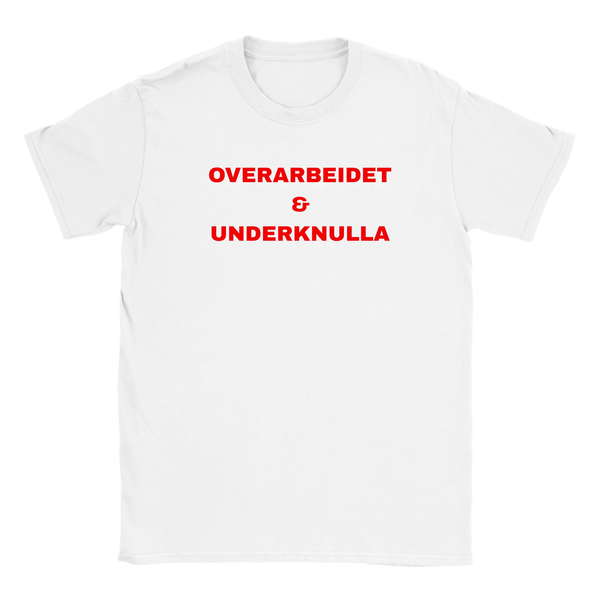 Overarbeidet & underknulla - Baby tee – White