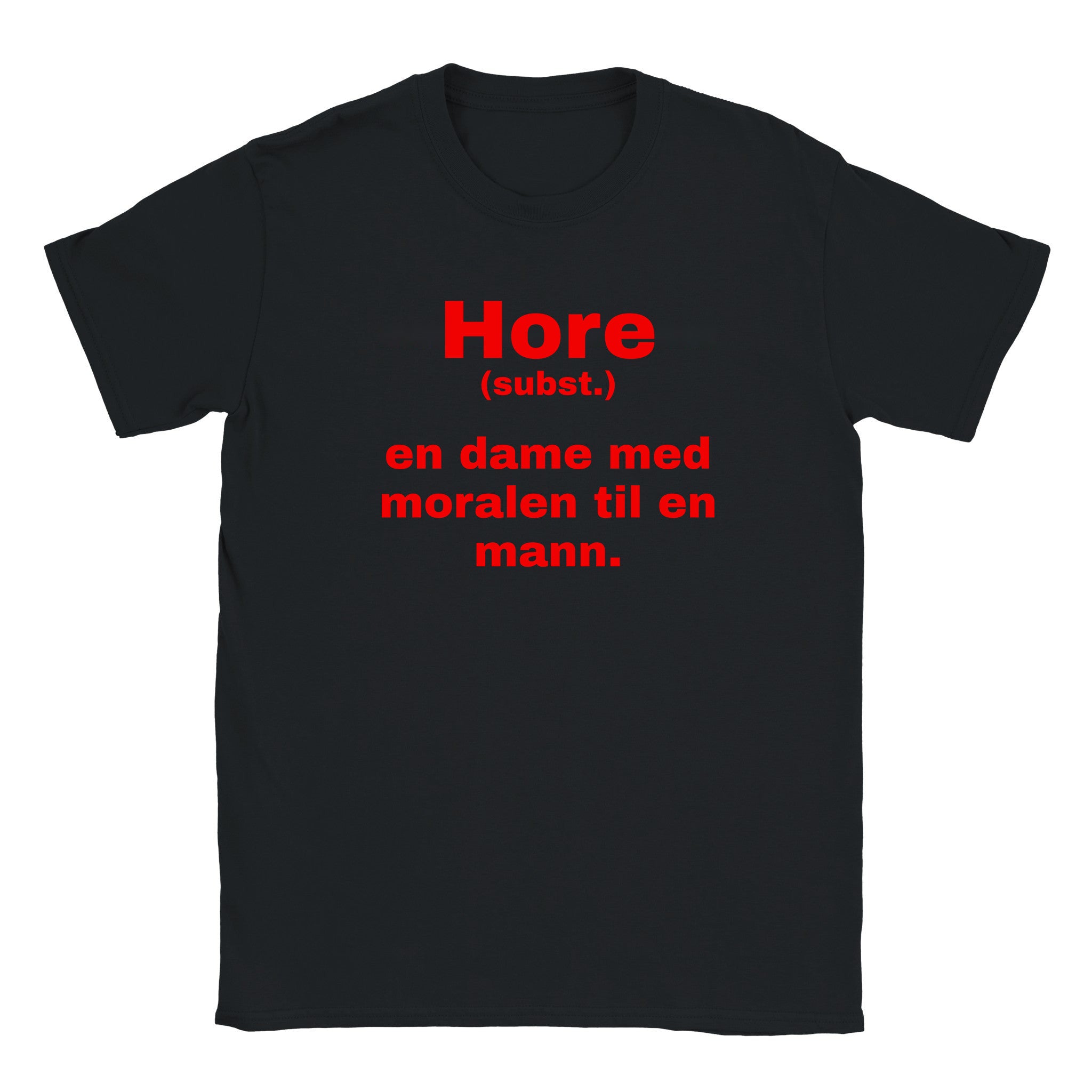 Hore (subst.) en dame med moralen til en mann - Baby tee – Black