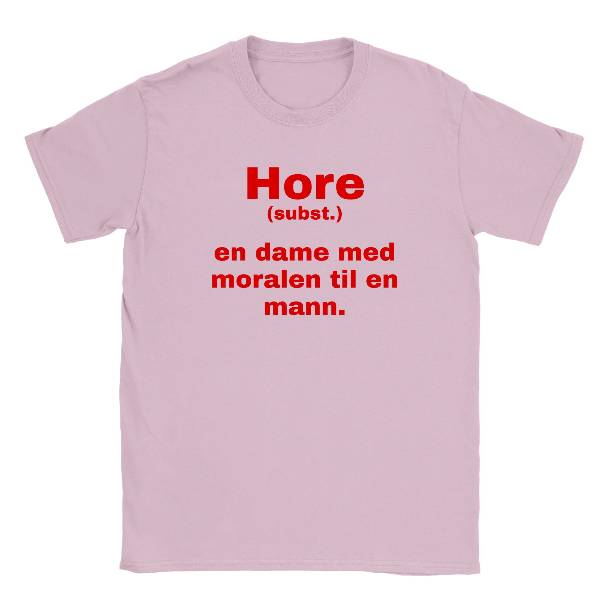 Hore (subst.) en dame med moralen til en mann - Baby tee – Light Pink