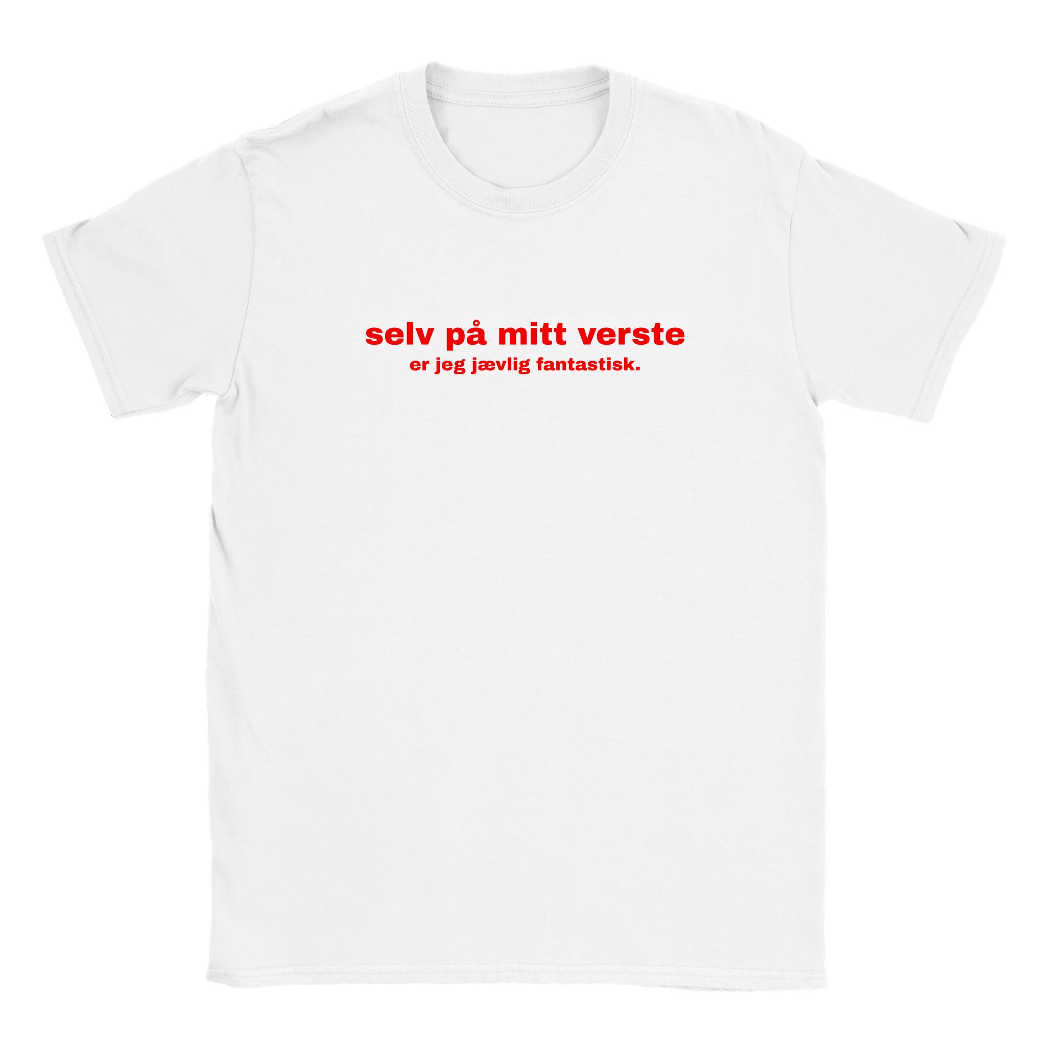 Selv på mitt verste er jeg jævlig fantastisk - Baby tee – White