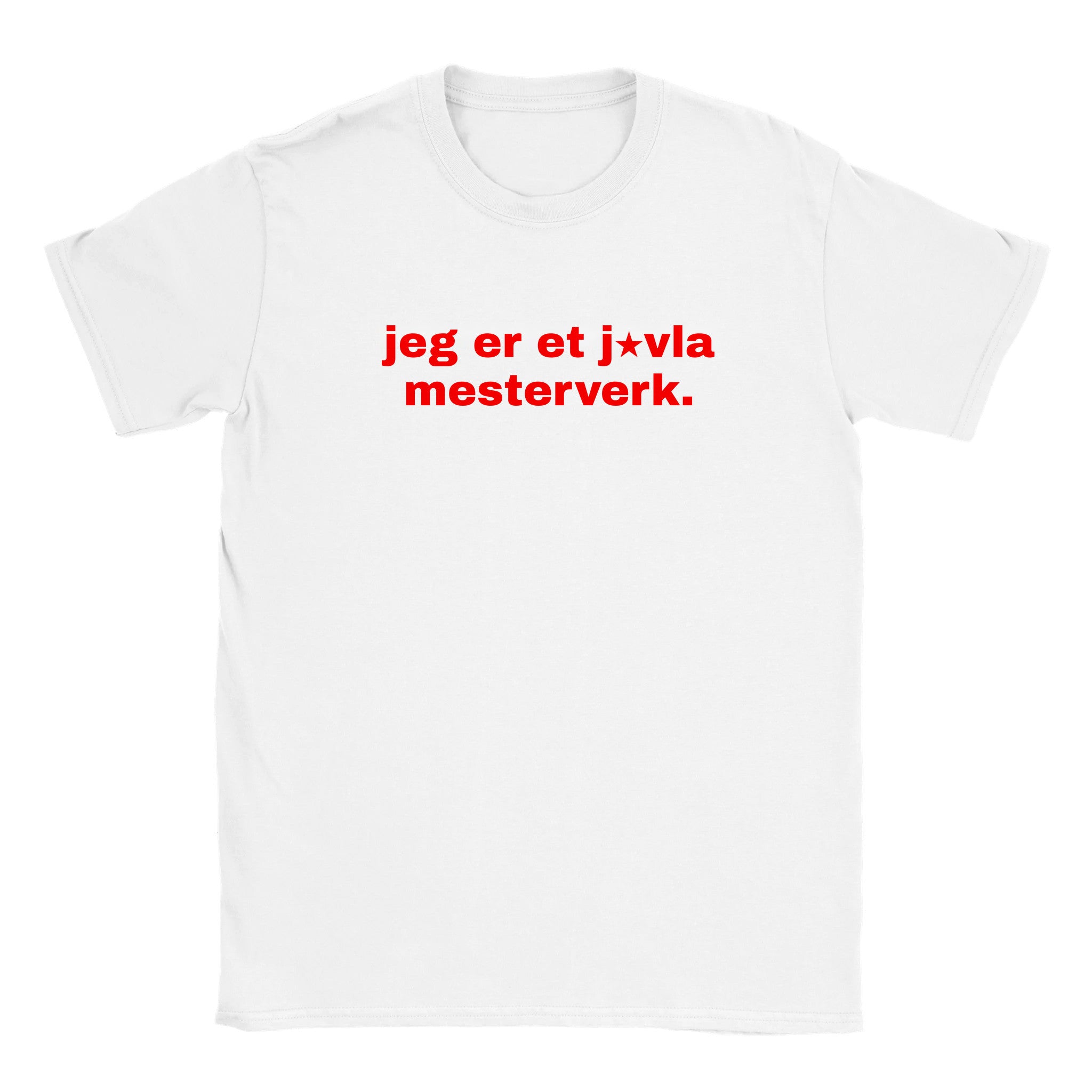 Jeg er et j vla mesterverk - Baby tee – White