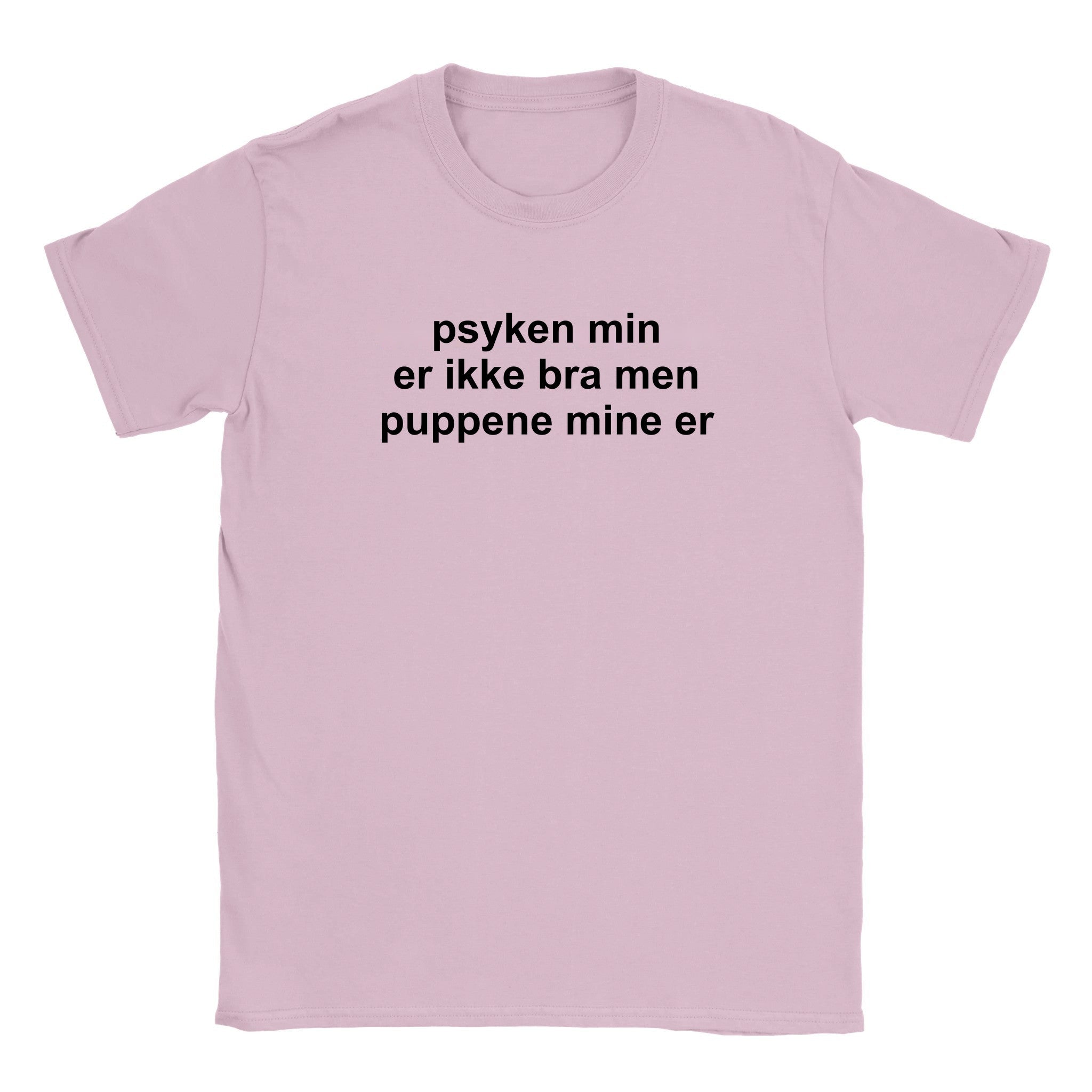 Psyken min er ikke bra men puppene mine er - Baby tee – Light Pink