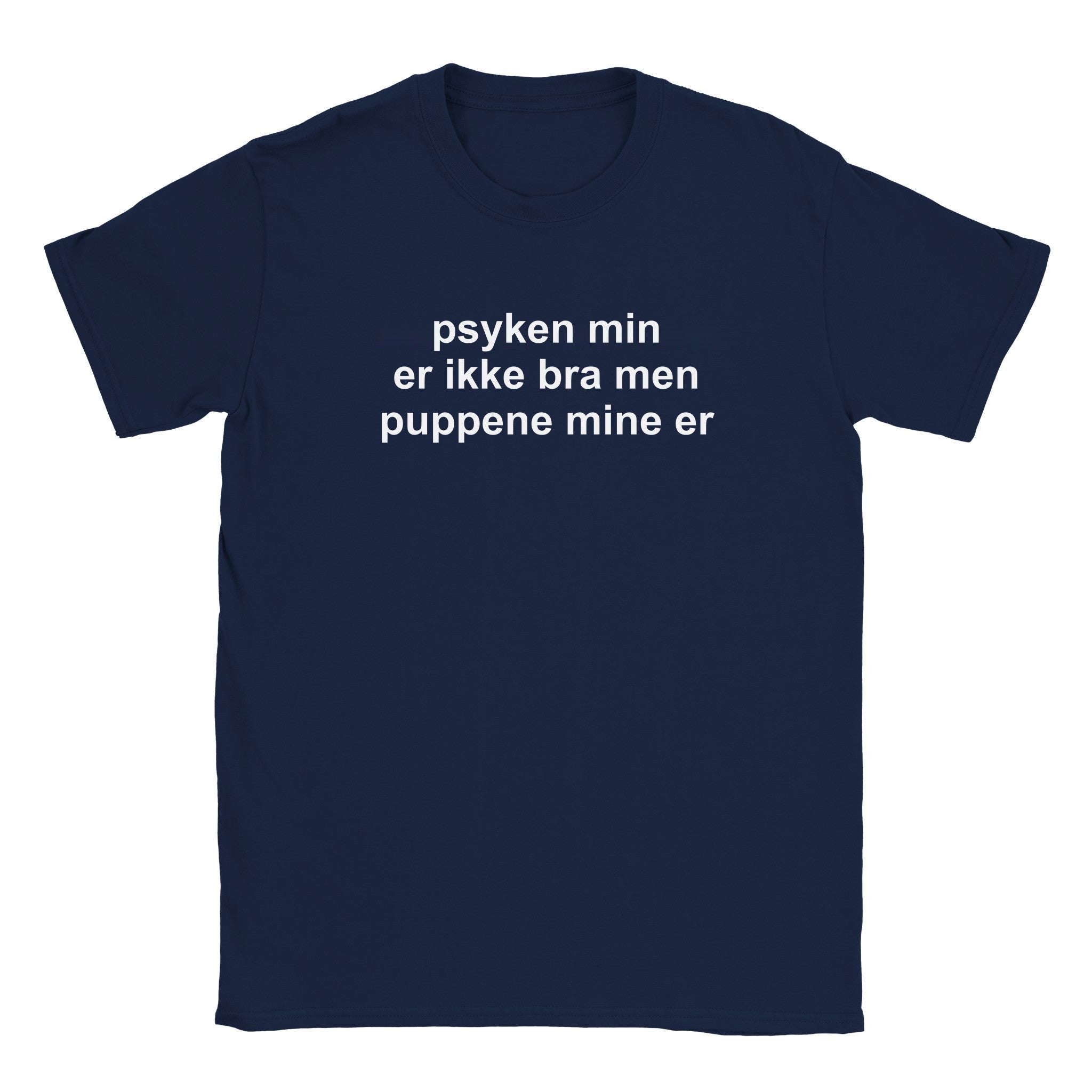 Psyken min er ikke bra men puppene mine er - Baby tee – Navy