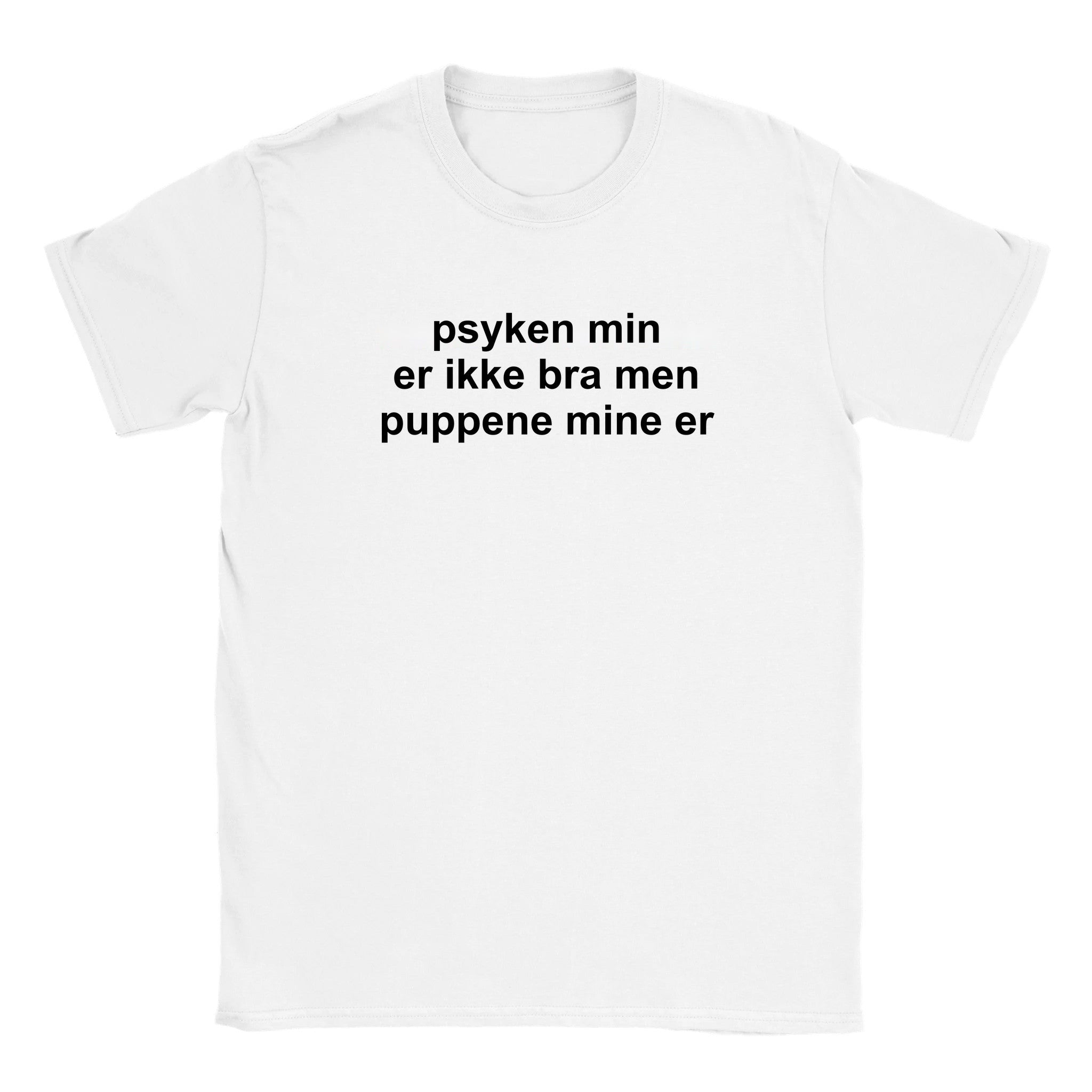 Psyken min er ikke bra men puppene mine er - Baby tee – White