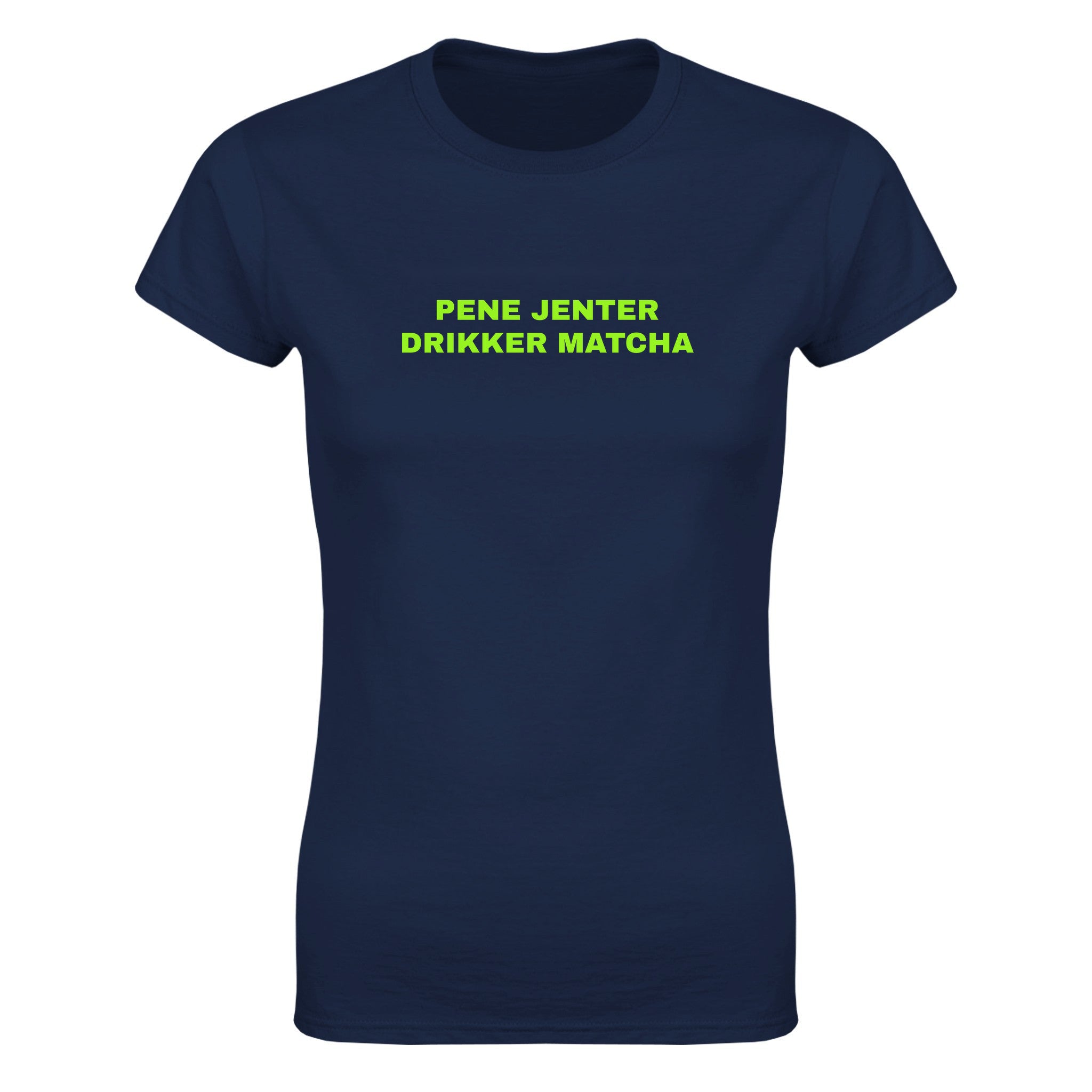 Pene jenter drikker matcha - Dame t-skjorte – Navy