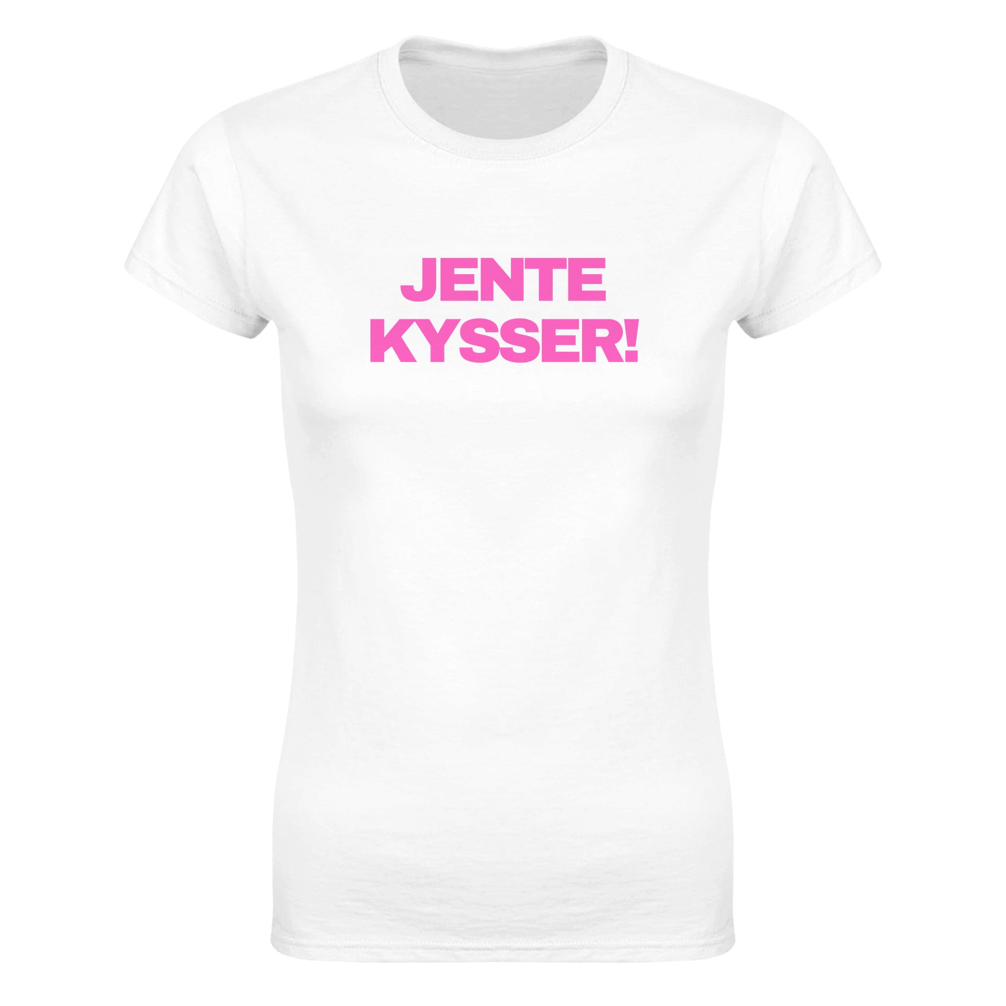 Jente kysser! - Dame t-skjorte – White