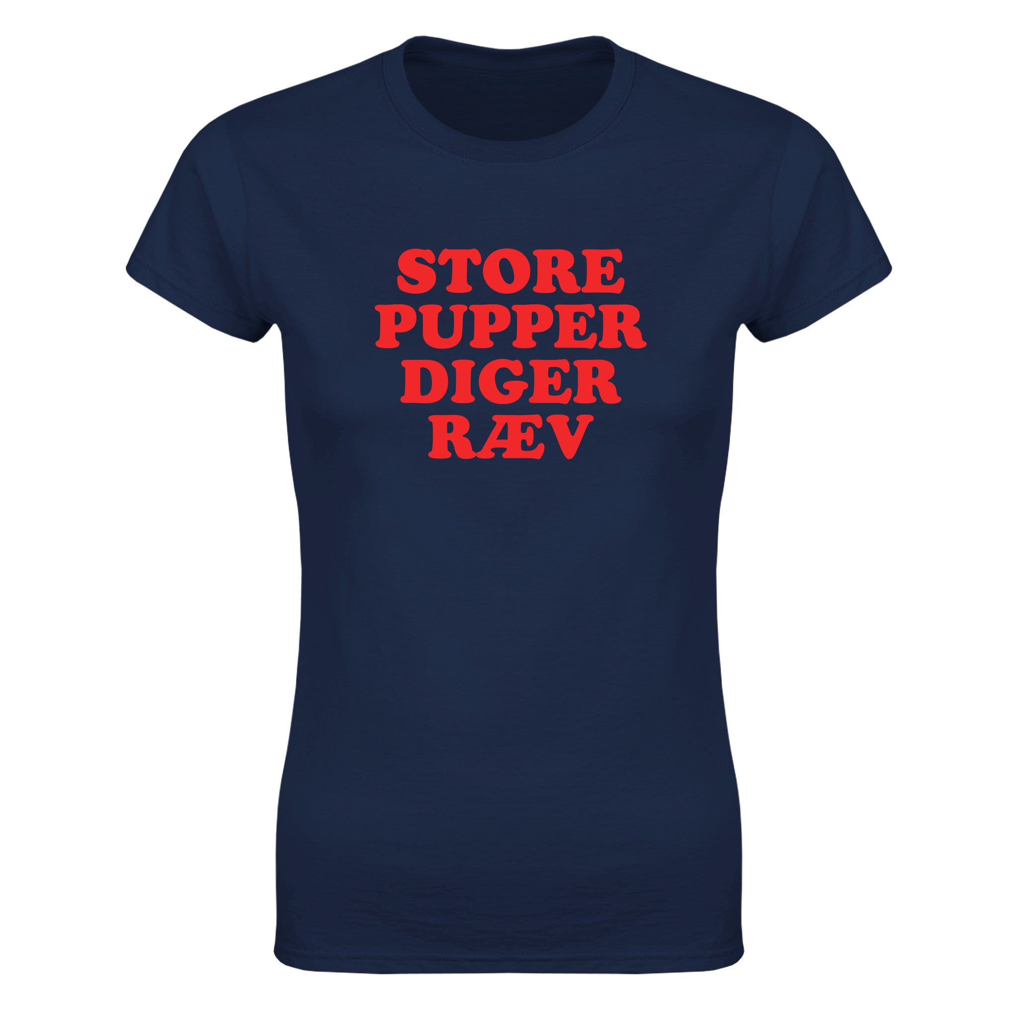 Store pupper diger ræv - Dame t-skjorte – Navy