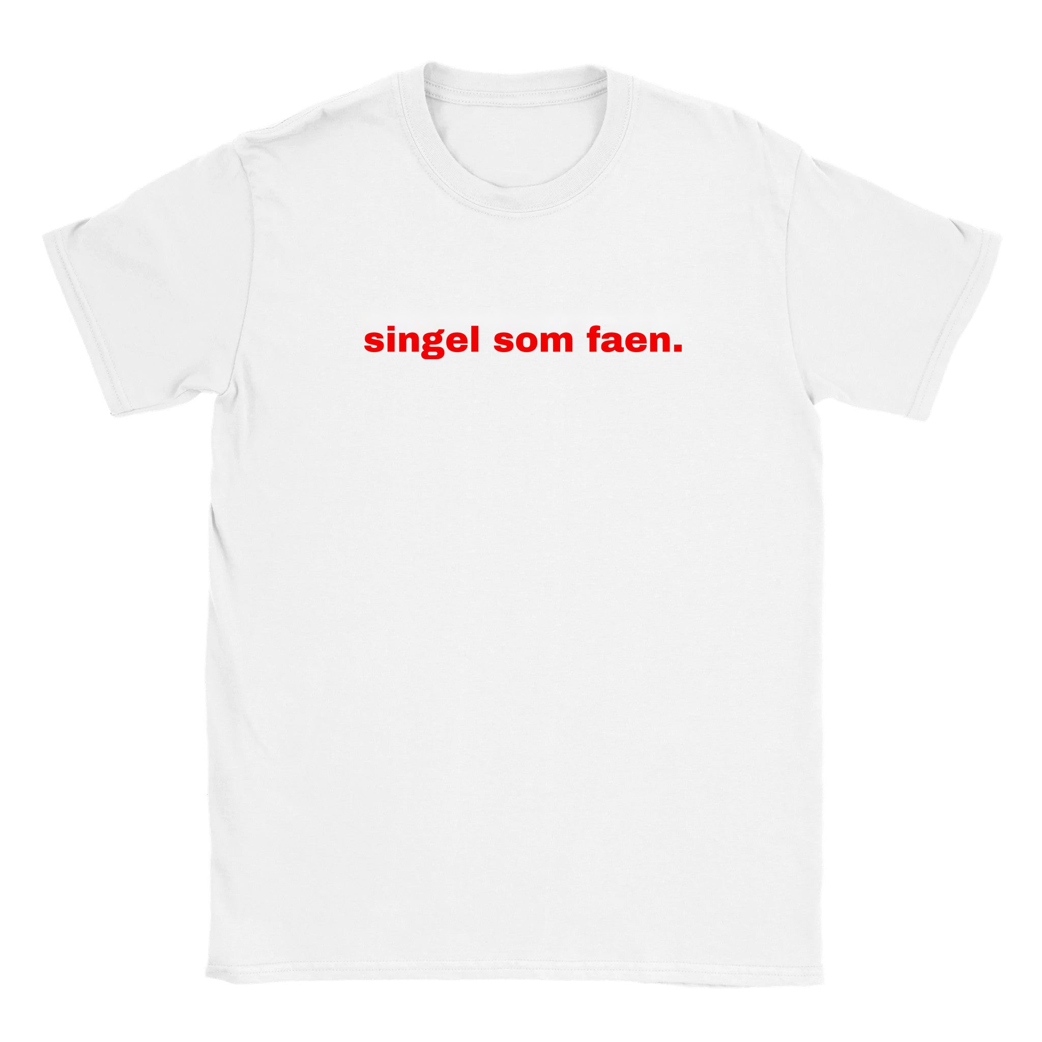 Singel som faen - Baby tee – White