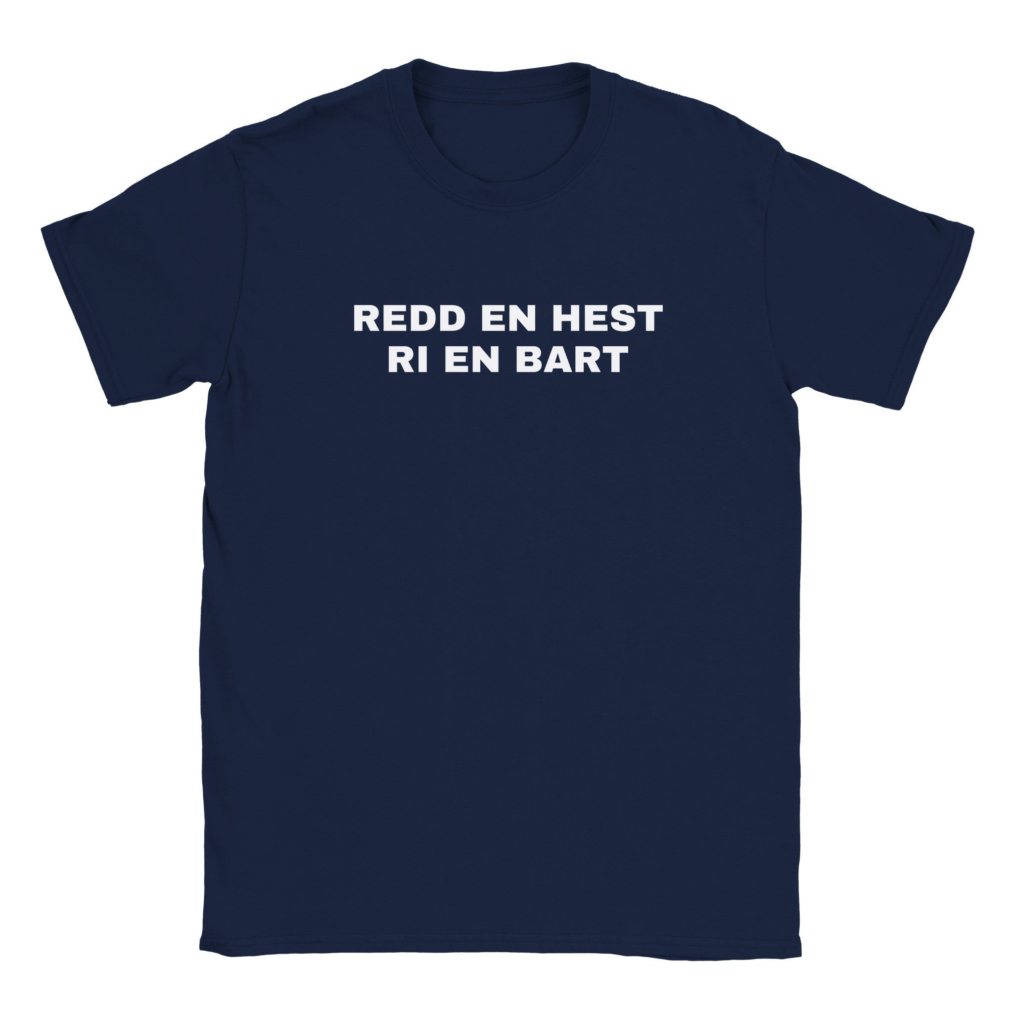 Redd en hest ri en bart (design 2) - Baby tee – Navy