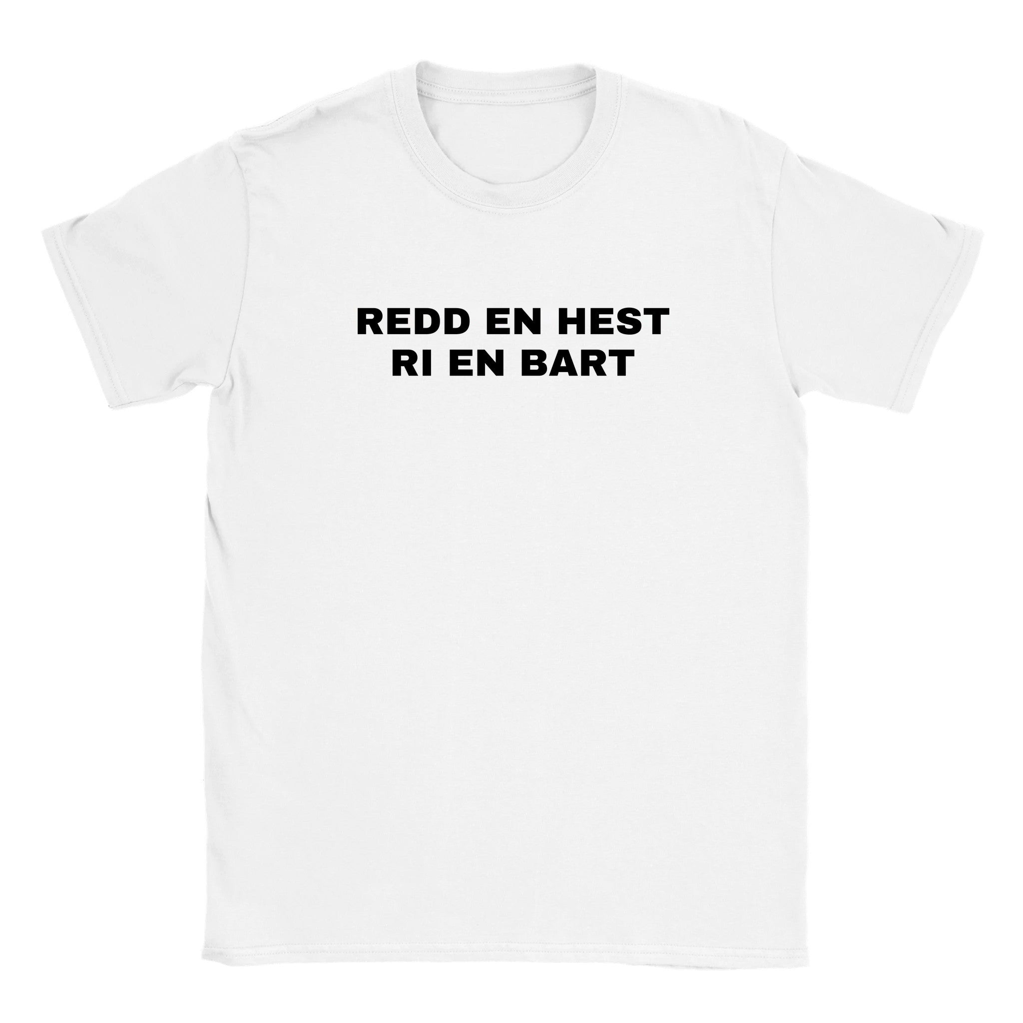 Redd en hest ri en bart (design 2) - Baby tee – White