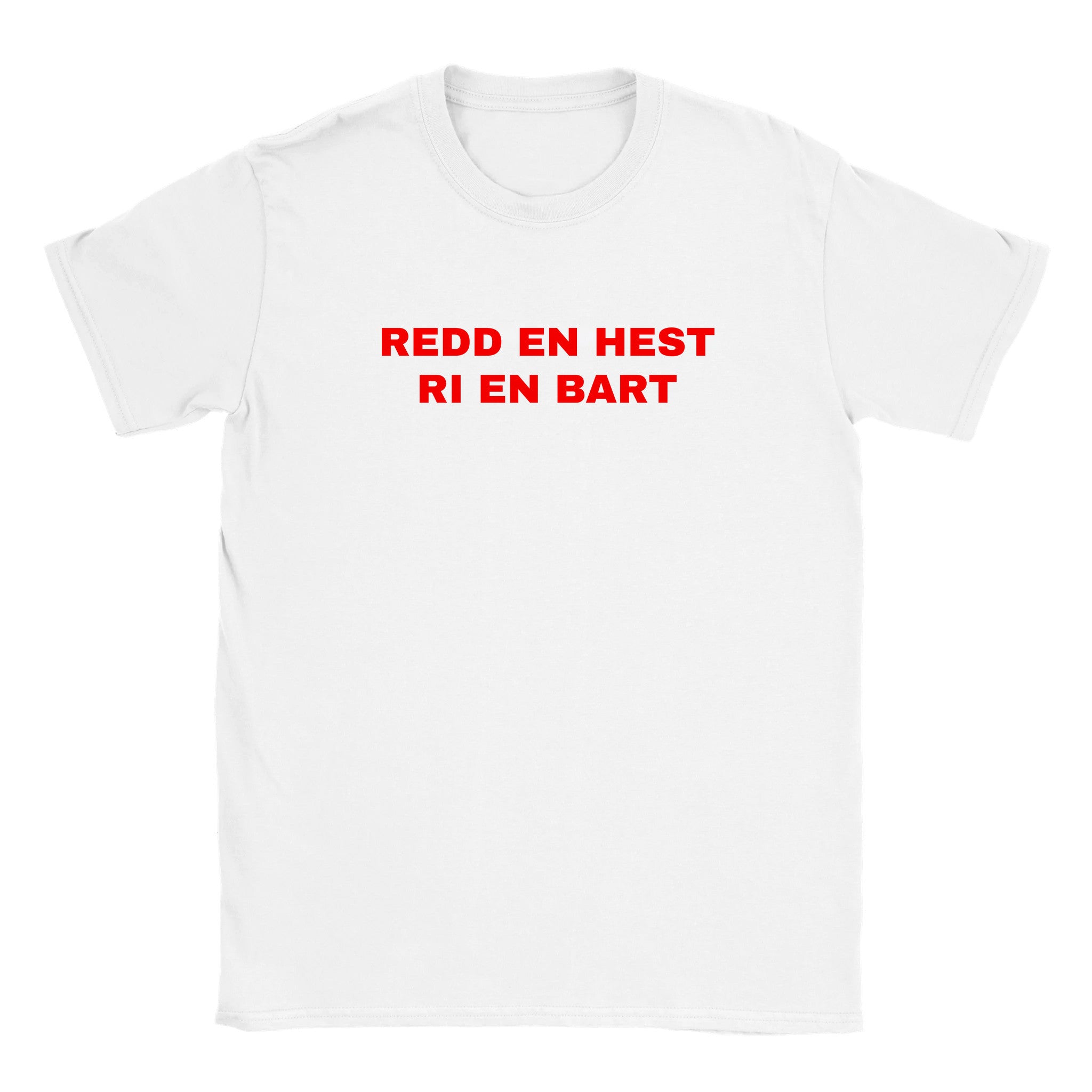 Redd en hest ri en bart (design 3) - Baby tee – White