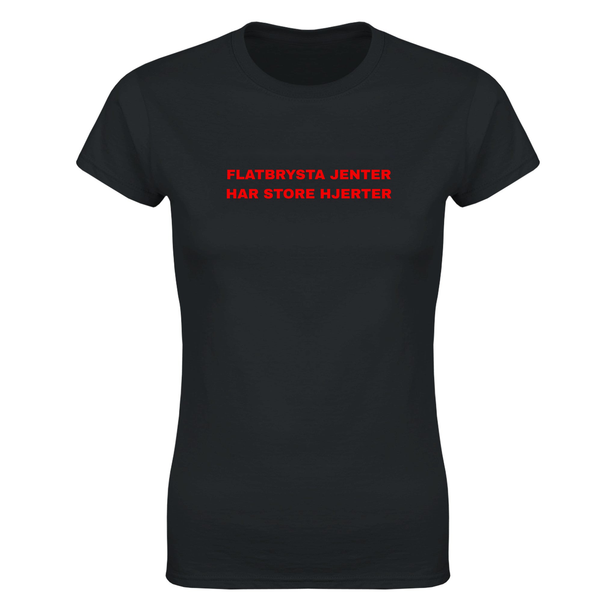 Flatbrysta jenter har store hjerter - Dame t-skjorte – Black