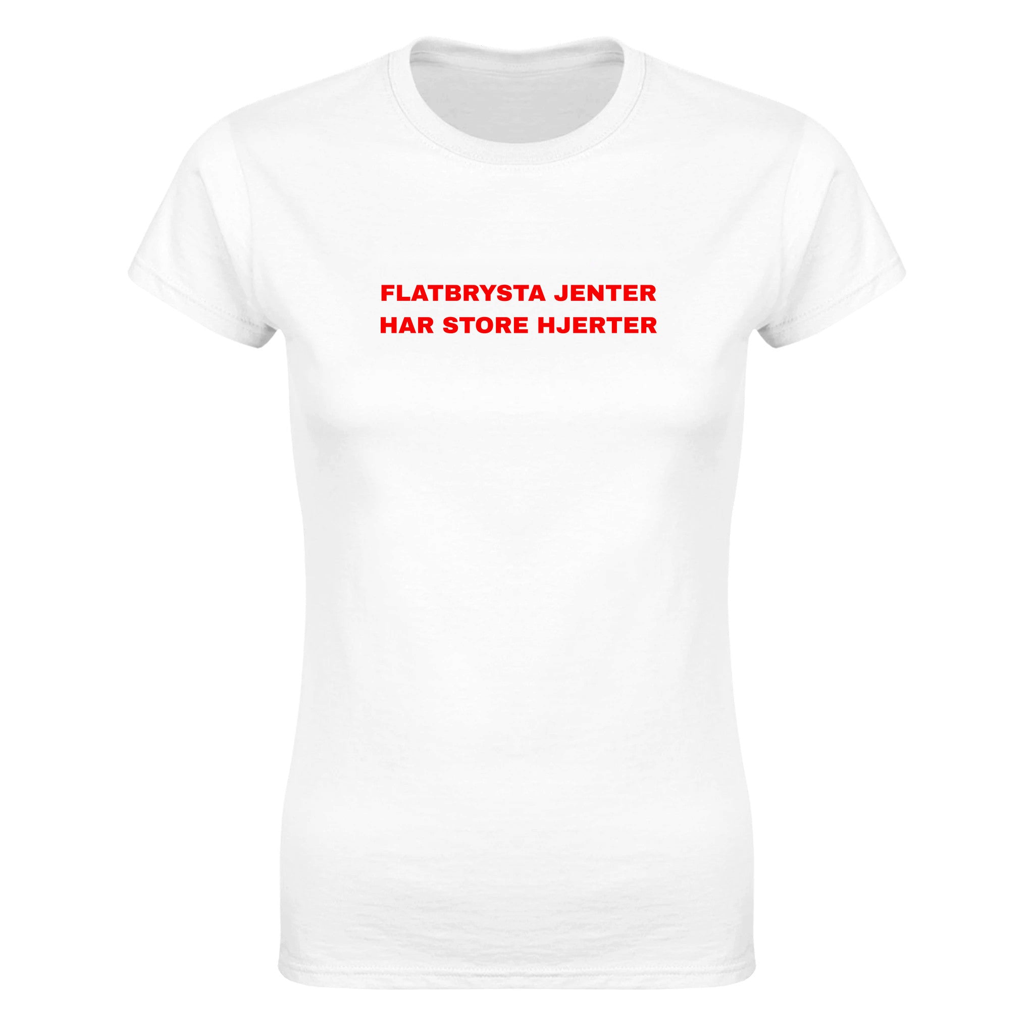 Flatbrysta jenter har store hjerter - Dame t-skjorte – White