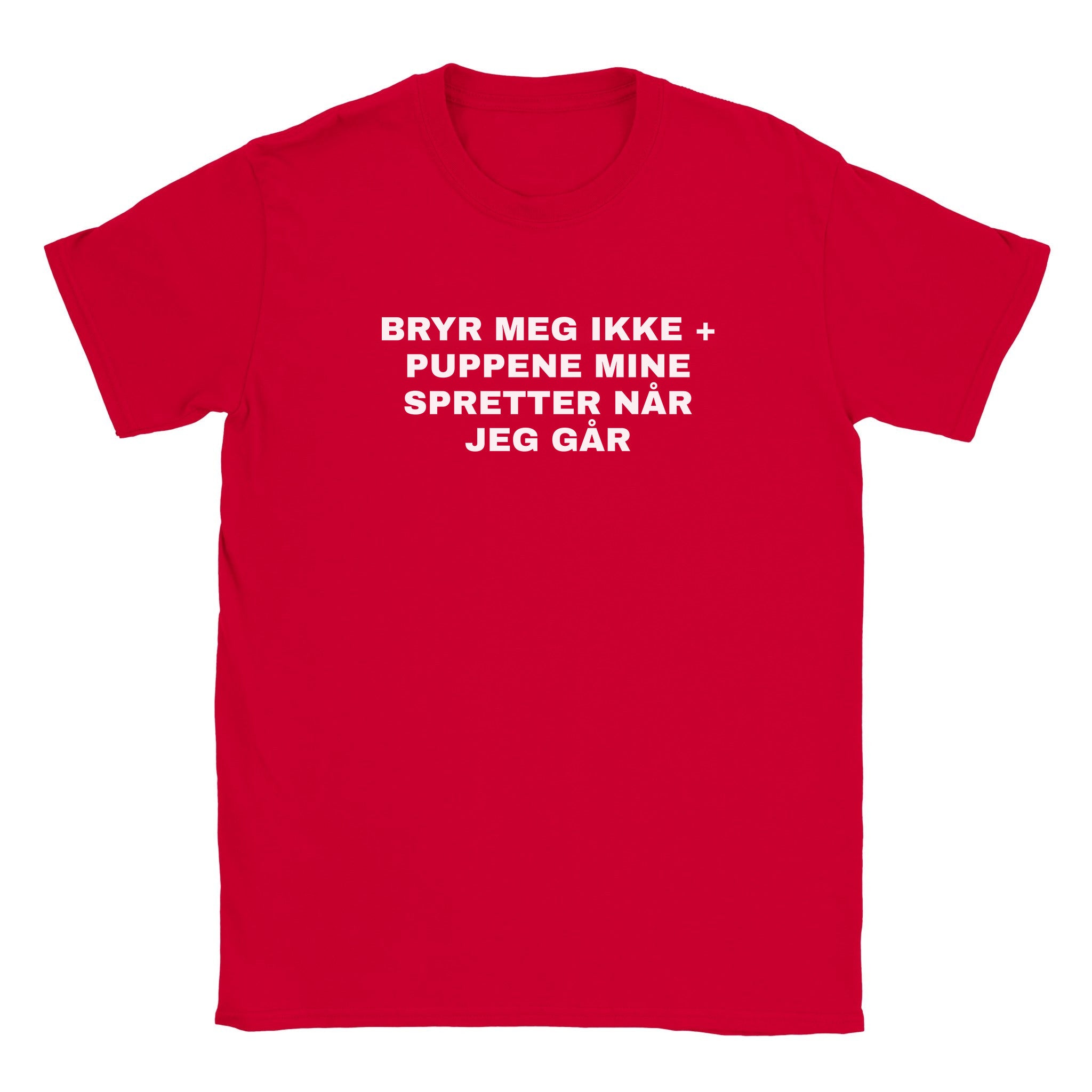 Bryr meg ikke + puppene mine spretter når jeg går - Baby tee – Red