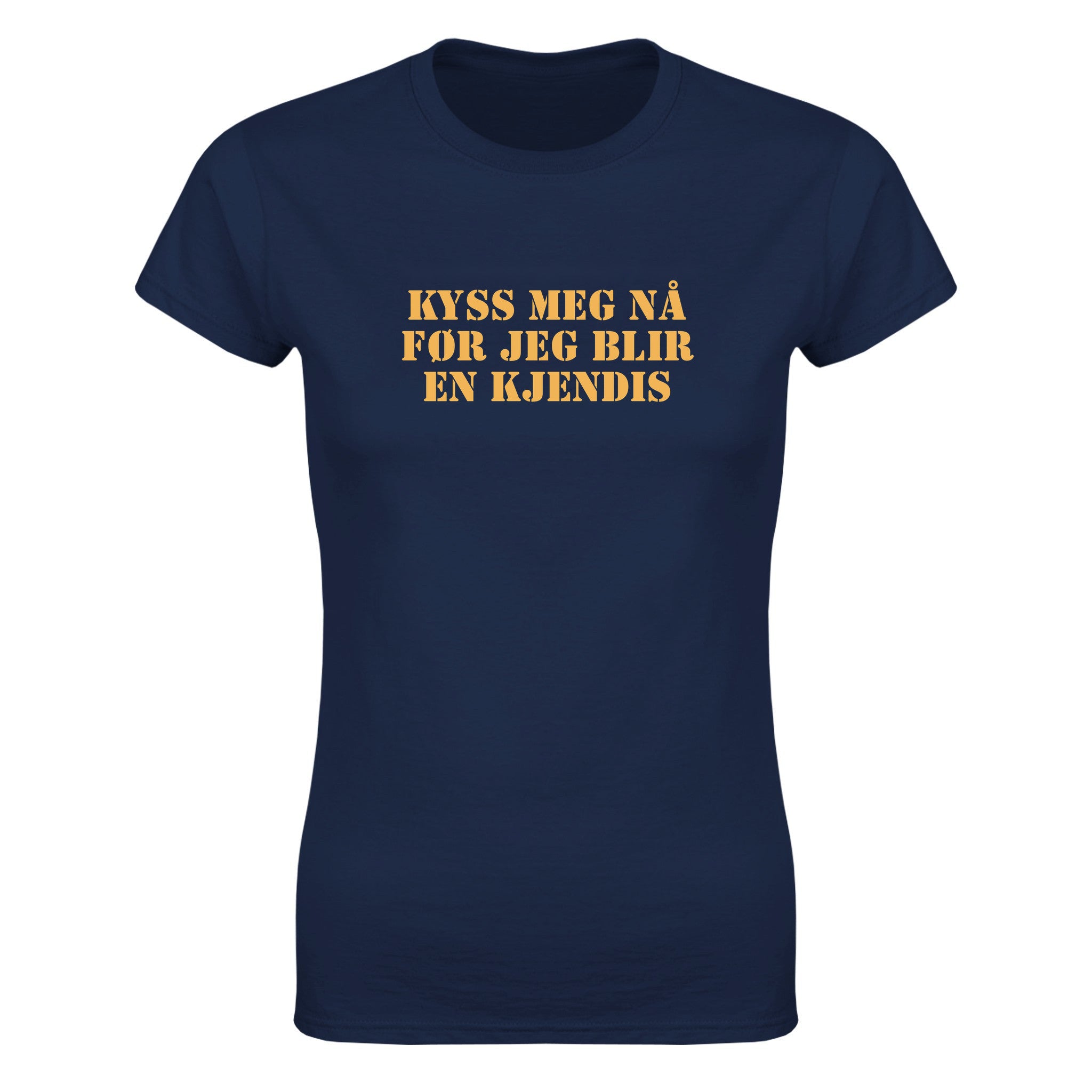 Kyss meg nå før jeg blir en kjendis - Dame t-skjorte – Navy