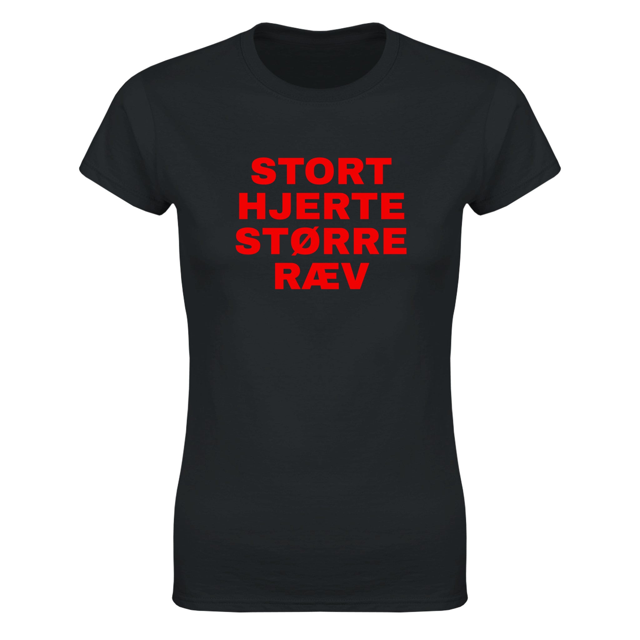 Stort hjerte større ræv - Dame t-skjorte – Black