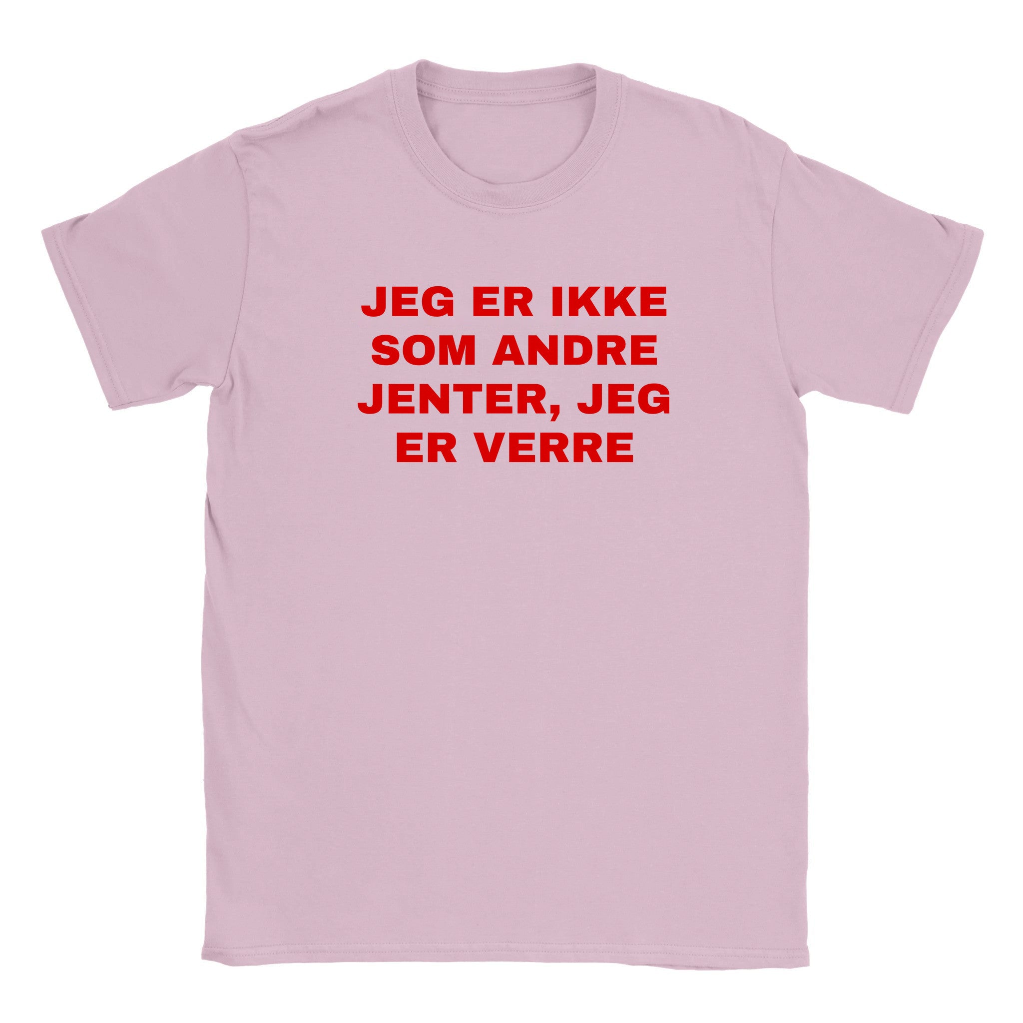 Jeg er ikke som andre jenter jeg er verre (design 2) - Baby tee – Light Pink