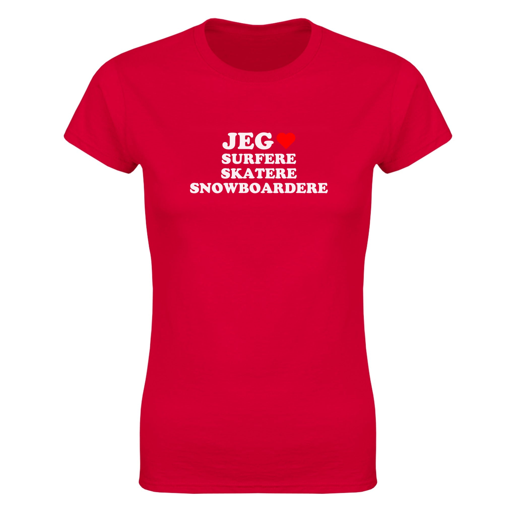 Jeg elsker surfere skatere snowboardere - Dame t-skjorte – Red