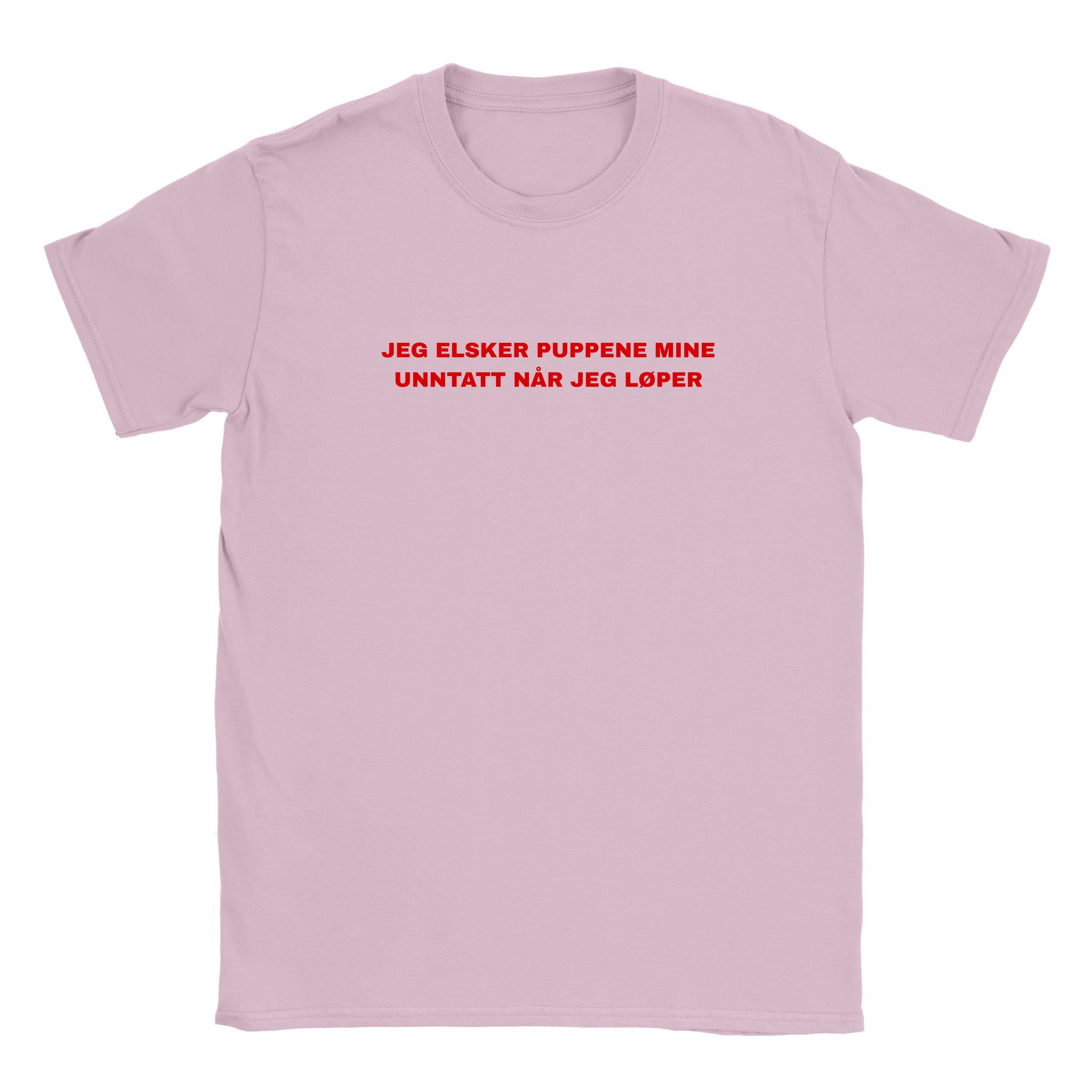Jeg elsker puppene mine unntatt når jeg løper - Baby tee – Light Pink