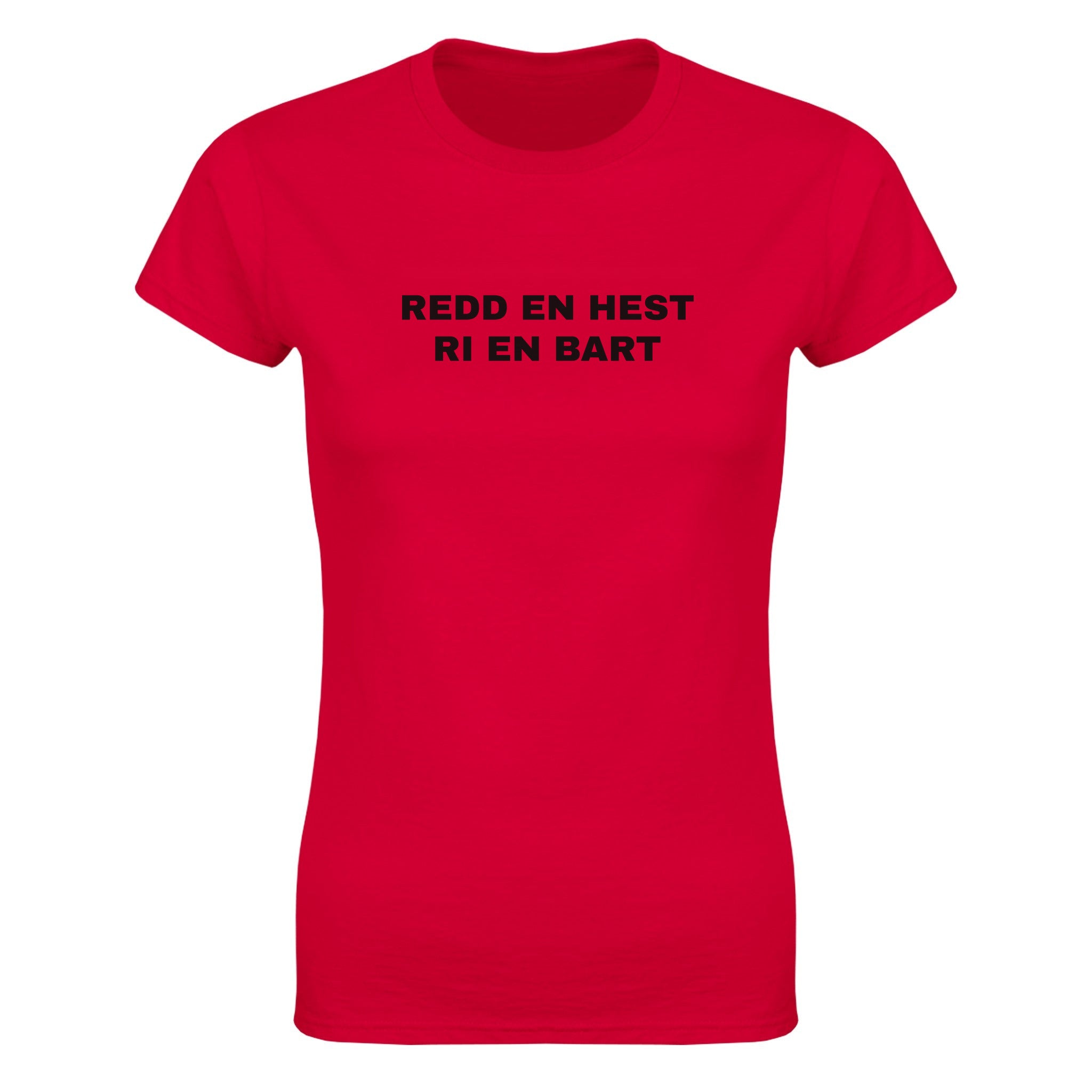 Redd en hest ri en bart (design 3) - Dame t-skjorte – Red