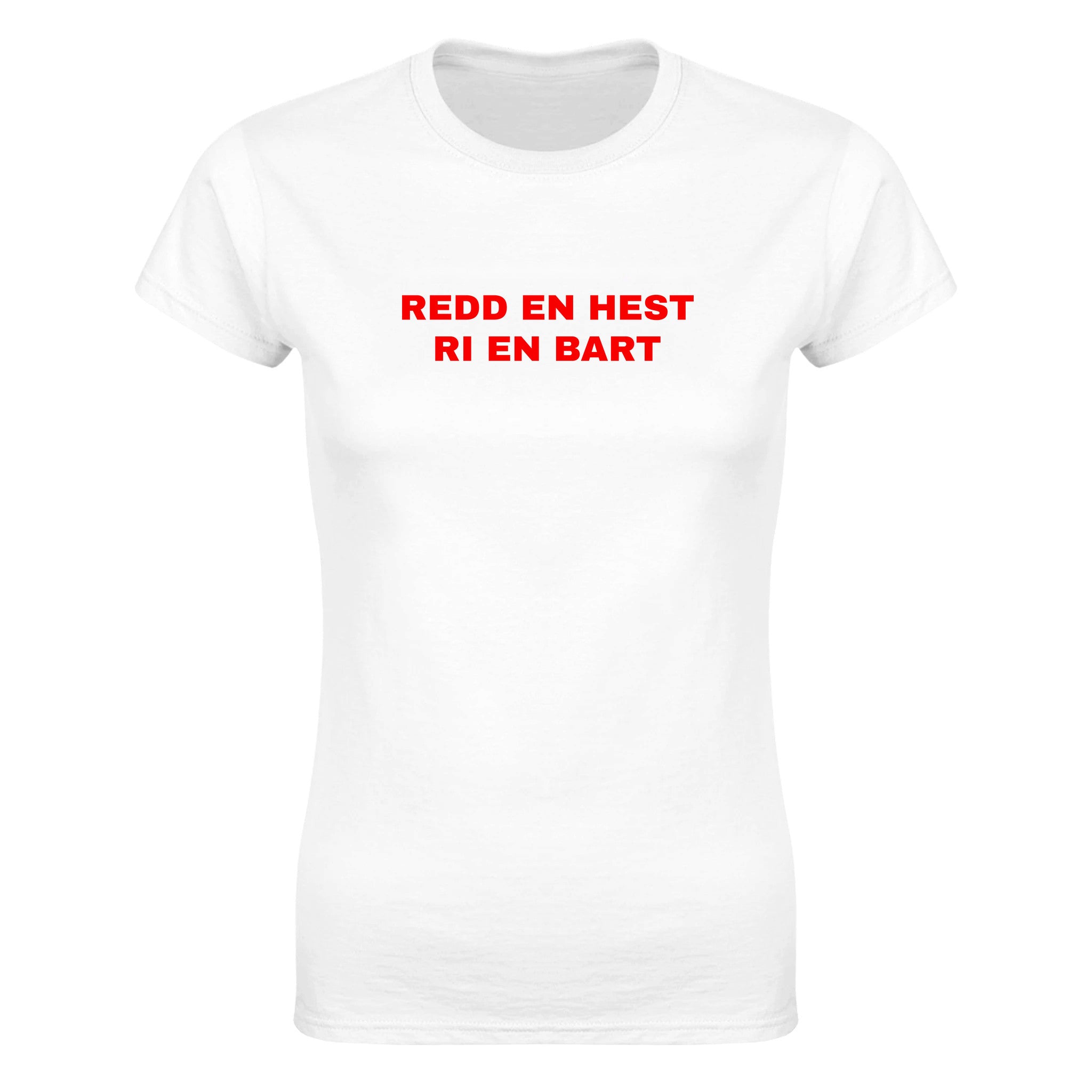 Redd en hest ri en bart (design 3) - Dame t-skjorte – White