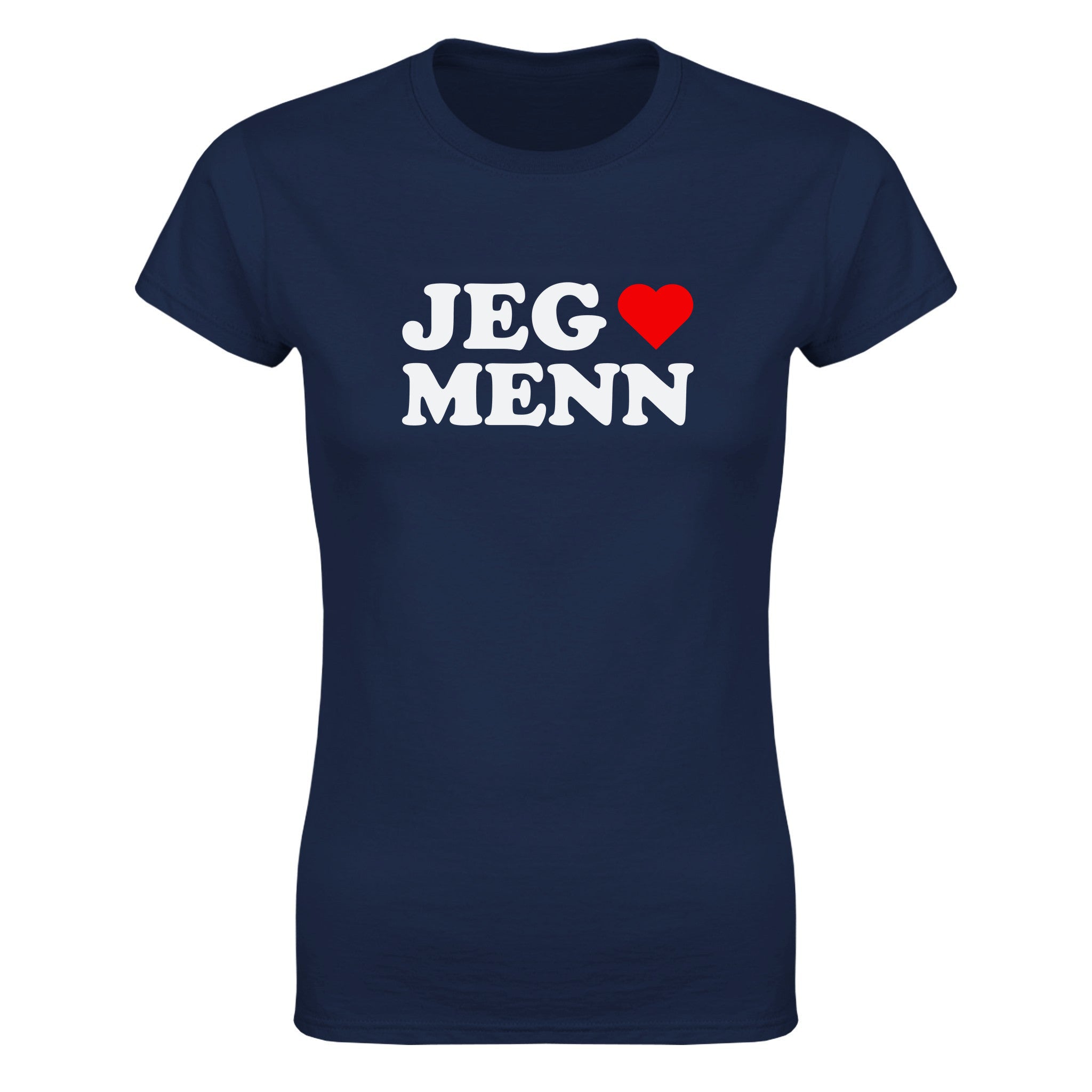 Jeg elsker menn - Dame t-skjorte – Navy