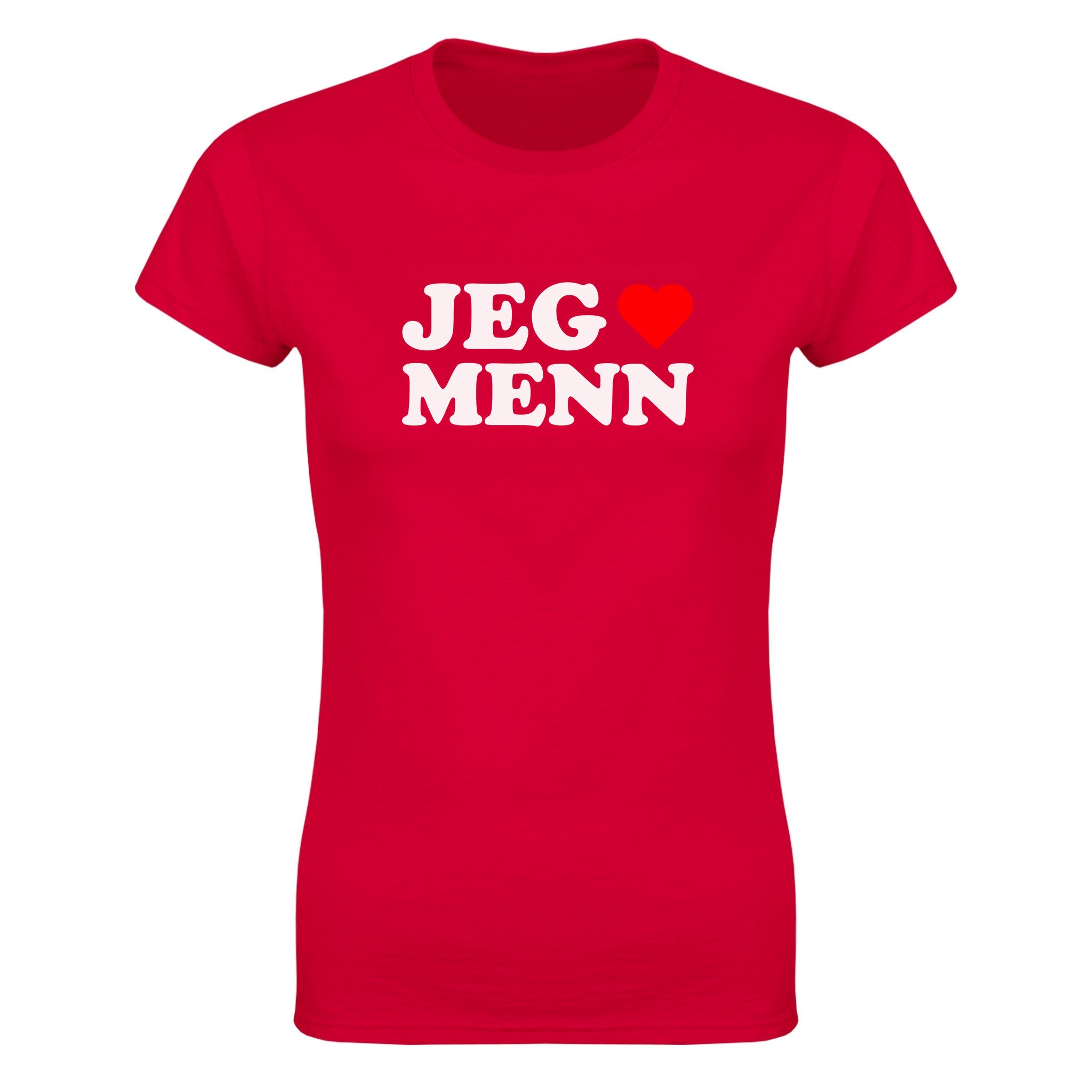 Jeg elsker menn - Dame t-skjorte – Red