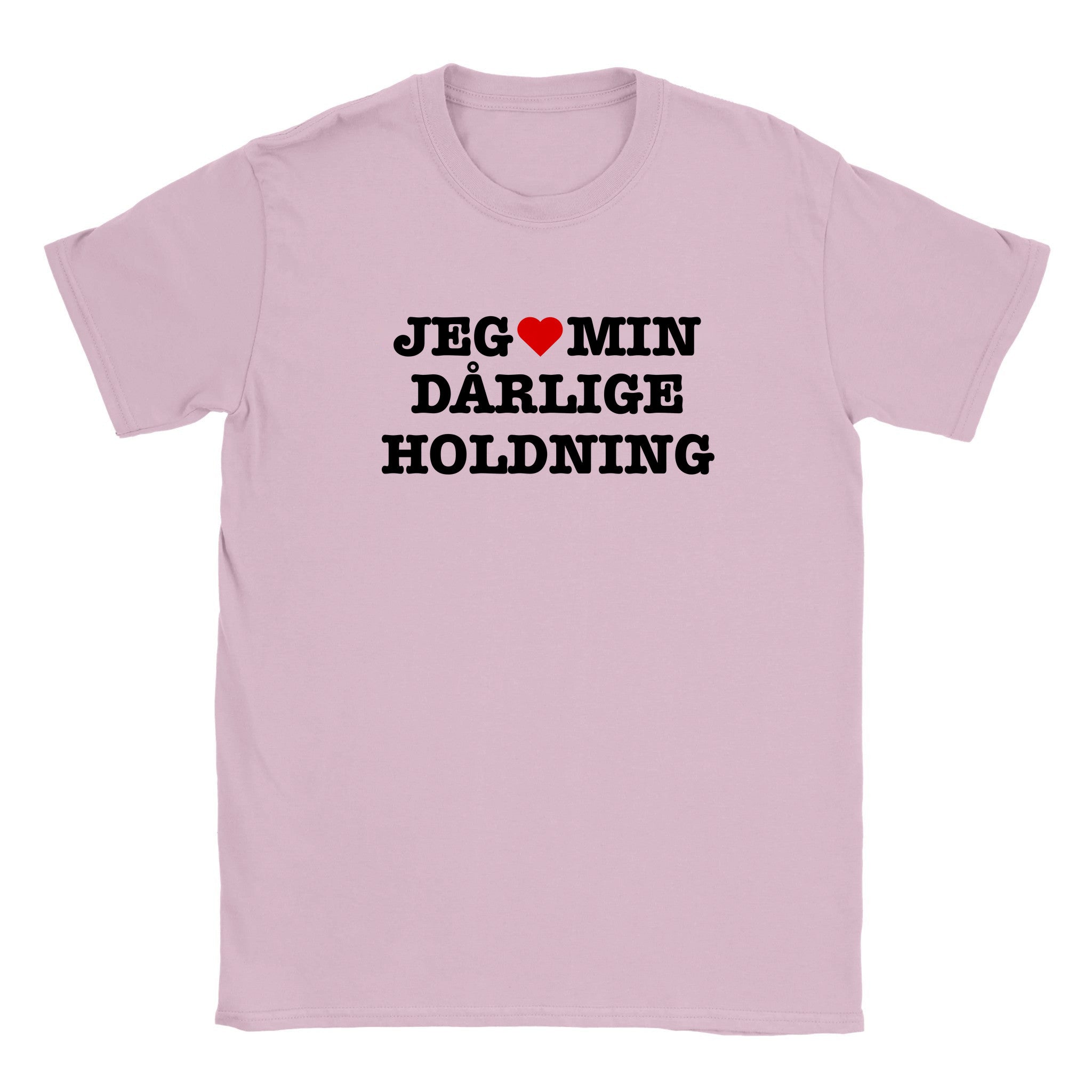 Jeg elsker min dårlige holdning - Baby tee – Light Pink