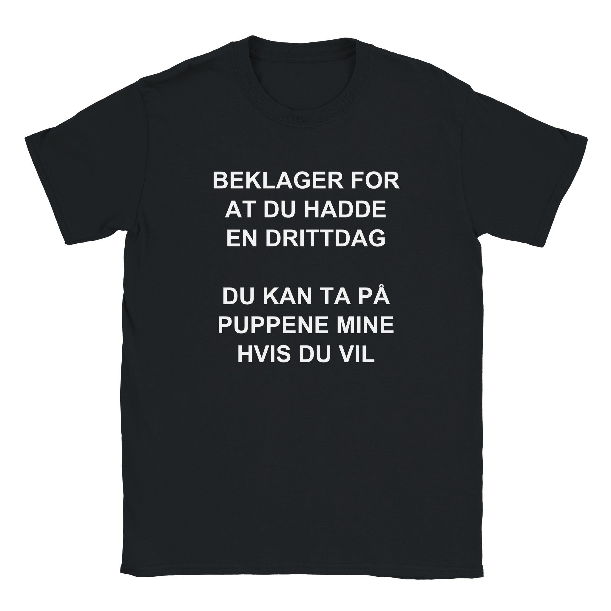 Beklager for at du hadde en drittdag du kan ta på puppene mine hvis du vil - Baby tee – Black