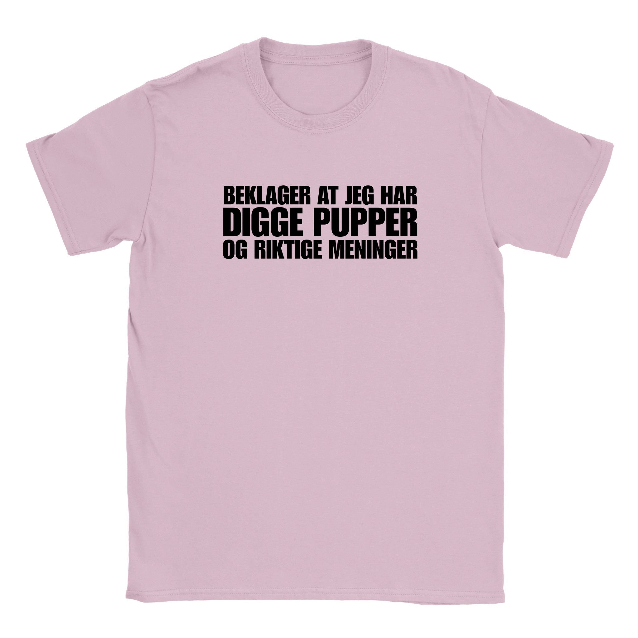 Beklager at jeg har digge pupper og riktige meninger - Baby tee – Light Pink