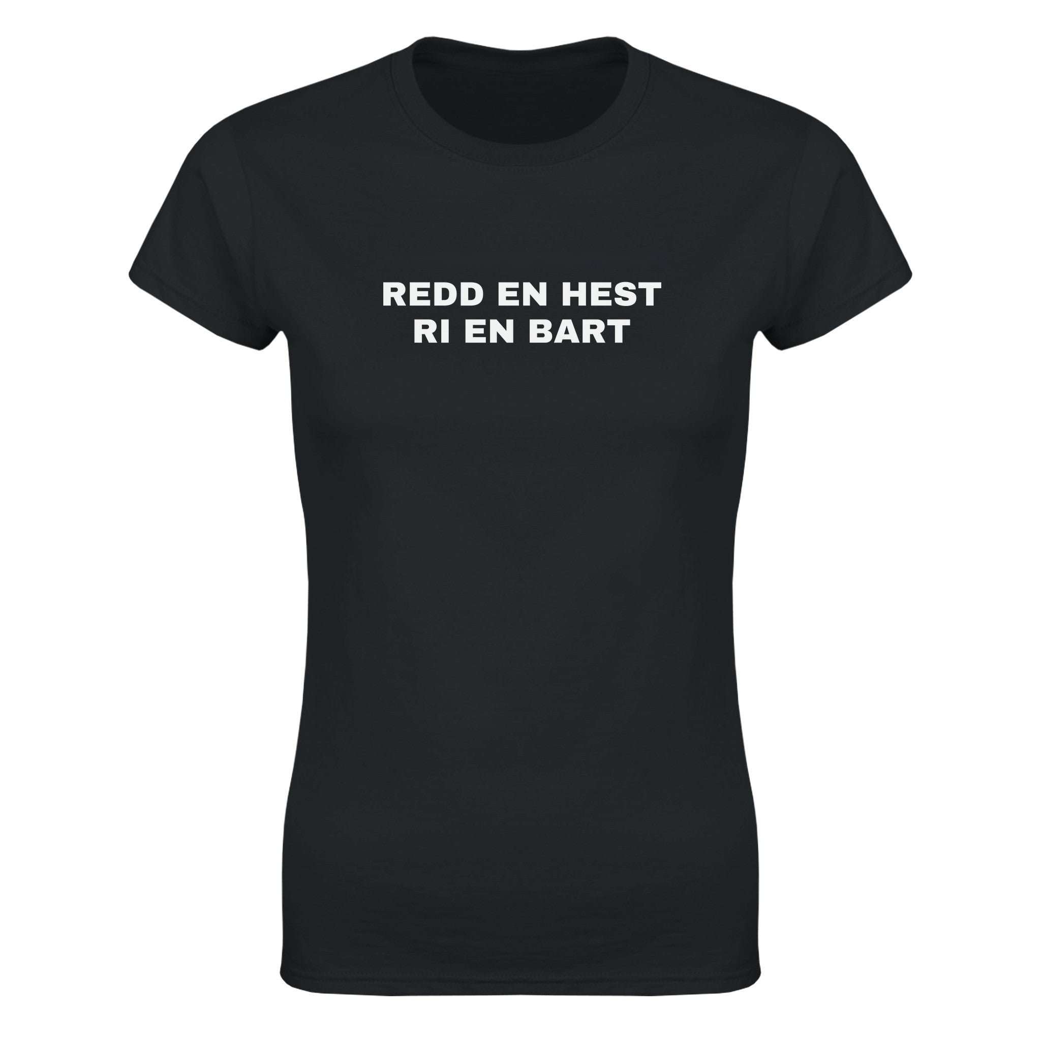 Redd en hest ri en bart (design 2) - Dame t-skjorte – Black