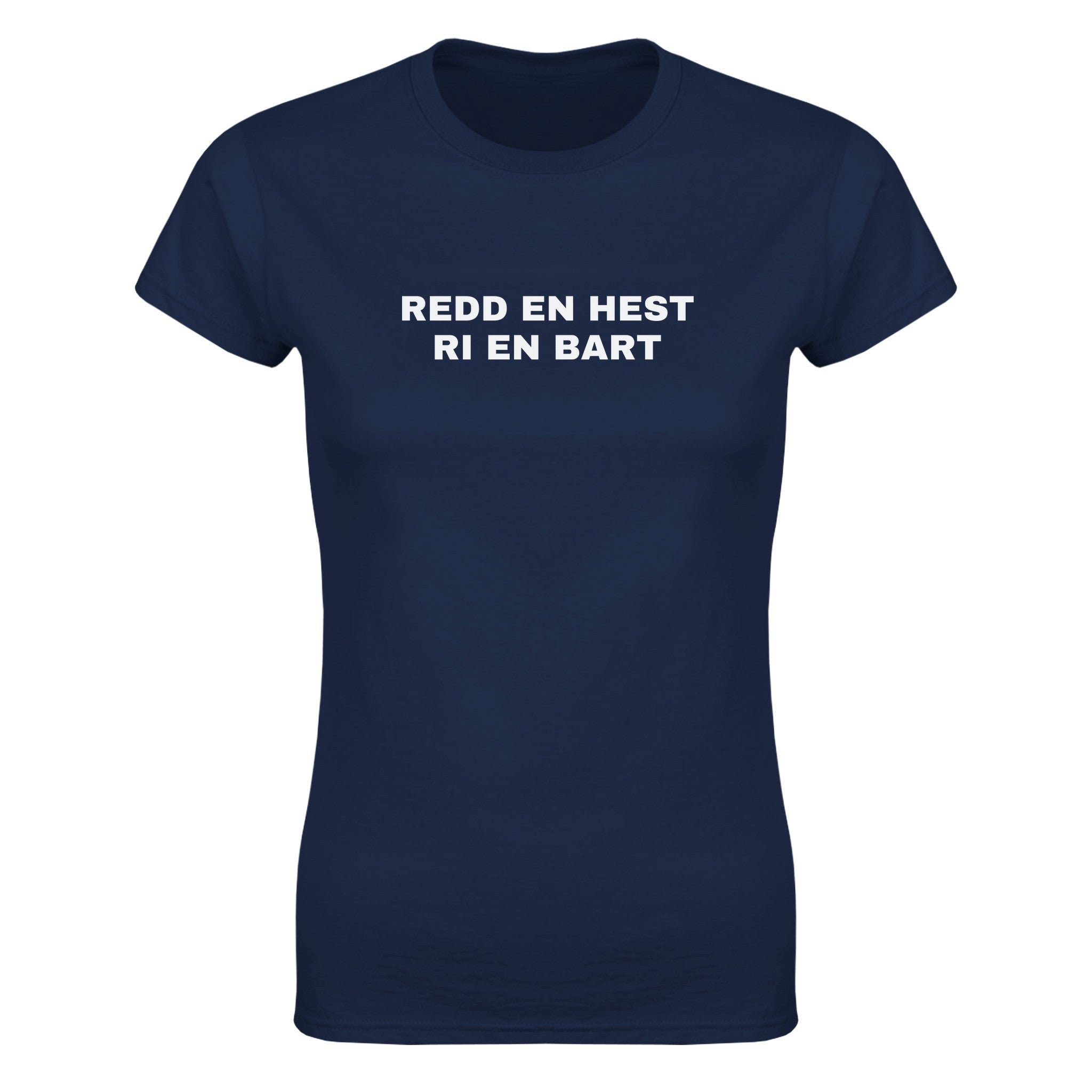 Redd en hest ri en bart (design 2) - Dame t-skjorte – Navy