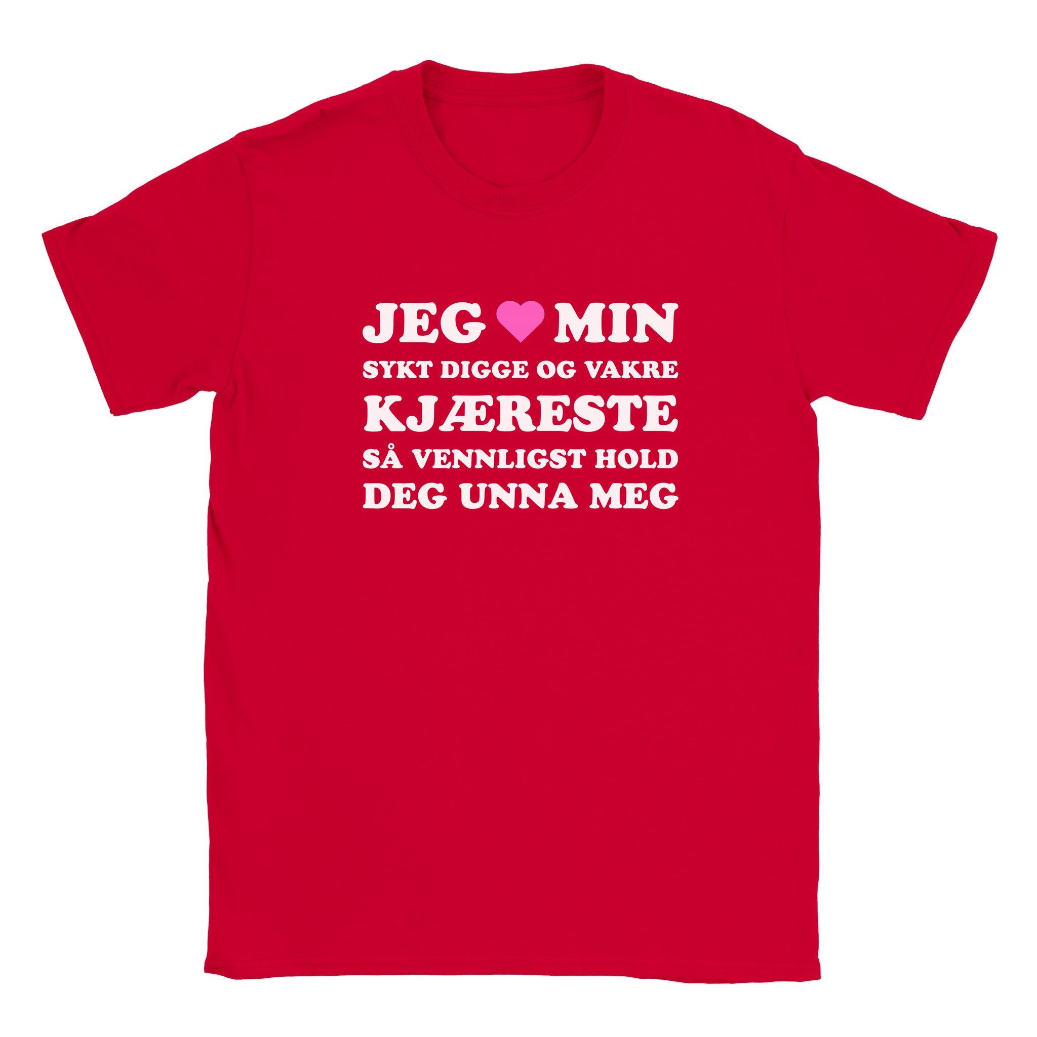Jeg elsker min sykt digge og vakre kjæreste så vennligst hold deg unna meg - Baby tee – Red