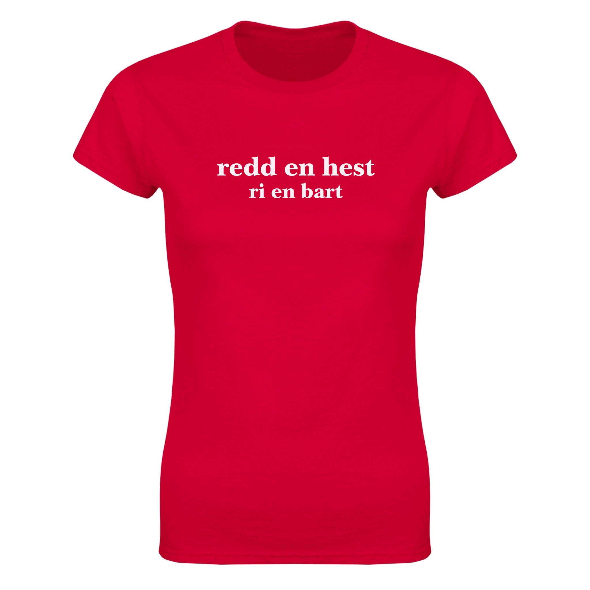 Redd en hest ri en bart - Dame t-skjorte – Red