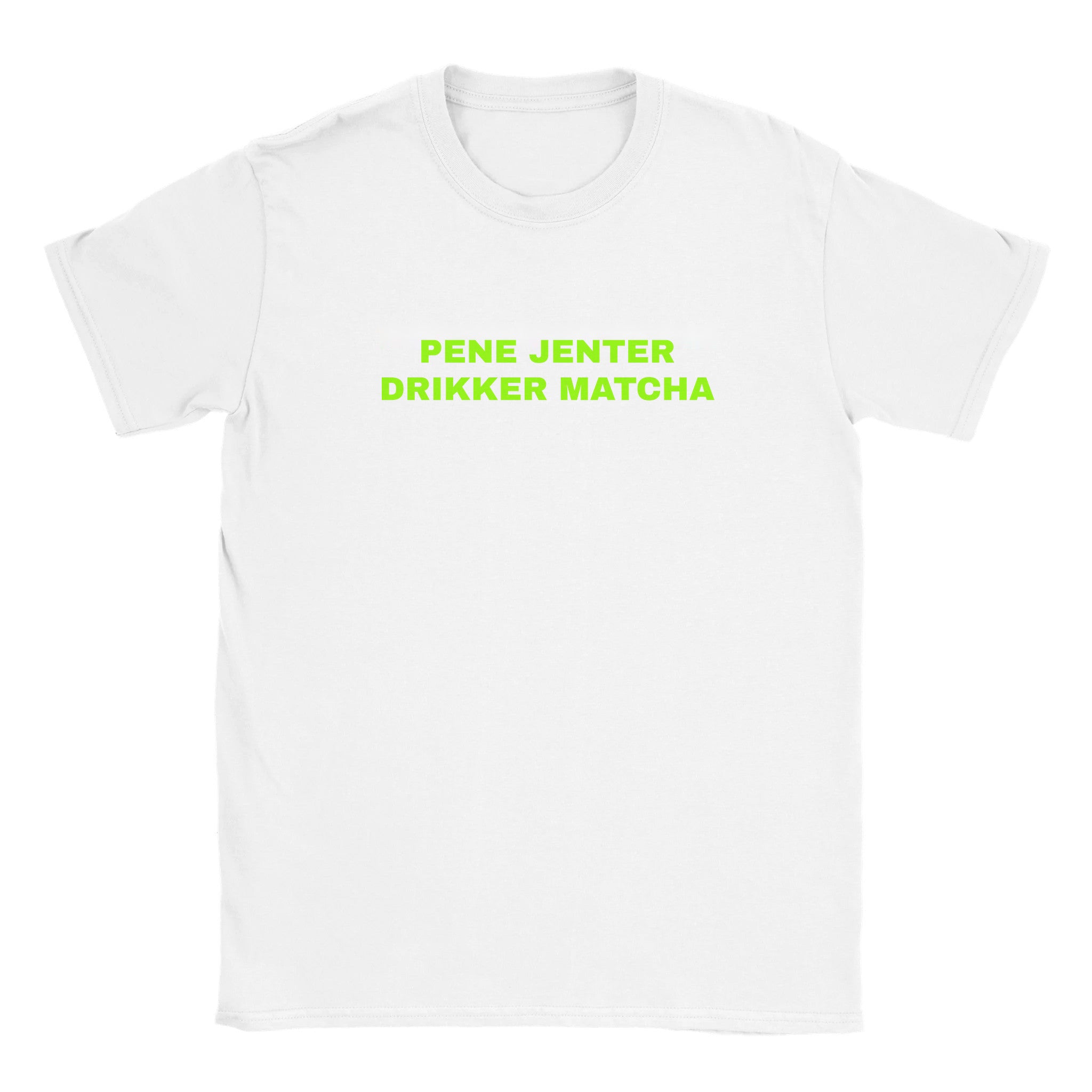 Pene jenter drikker matcha - Baby tee – White