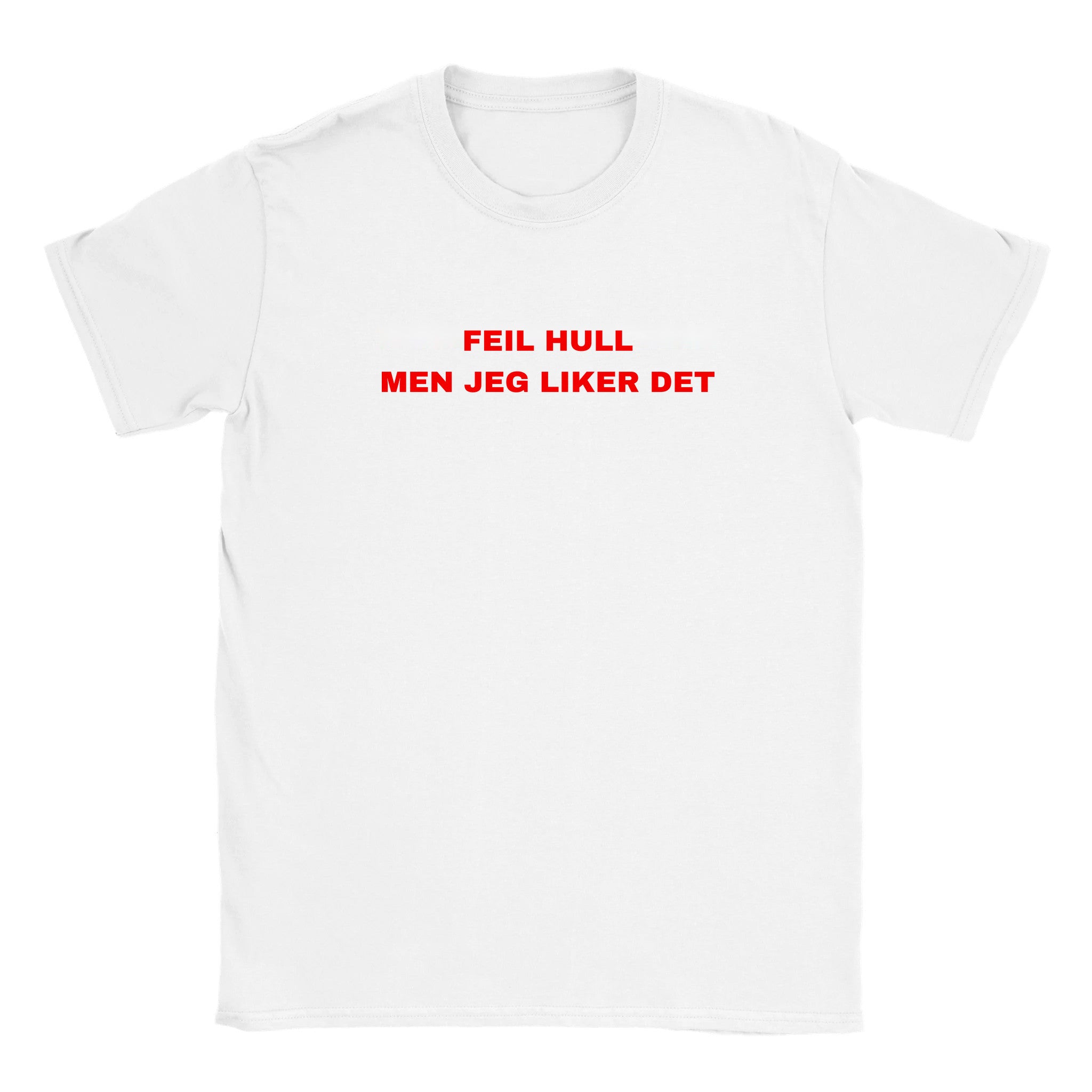 Feil hull men jeg liker det - Baby tee – White