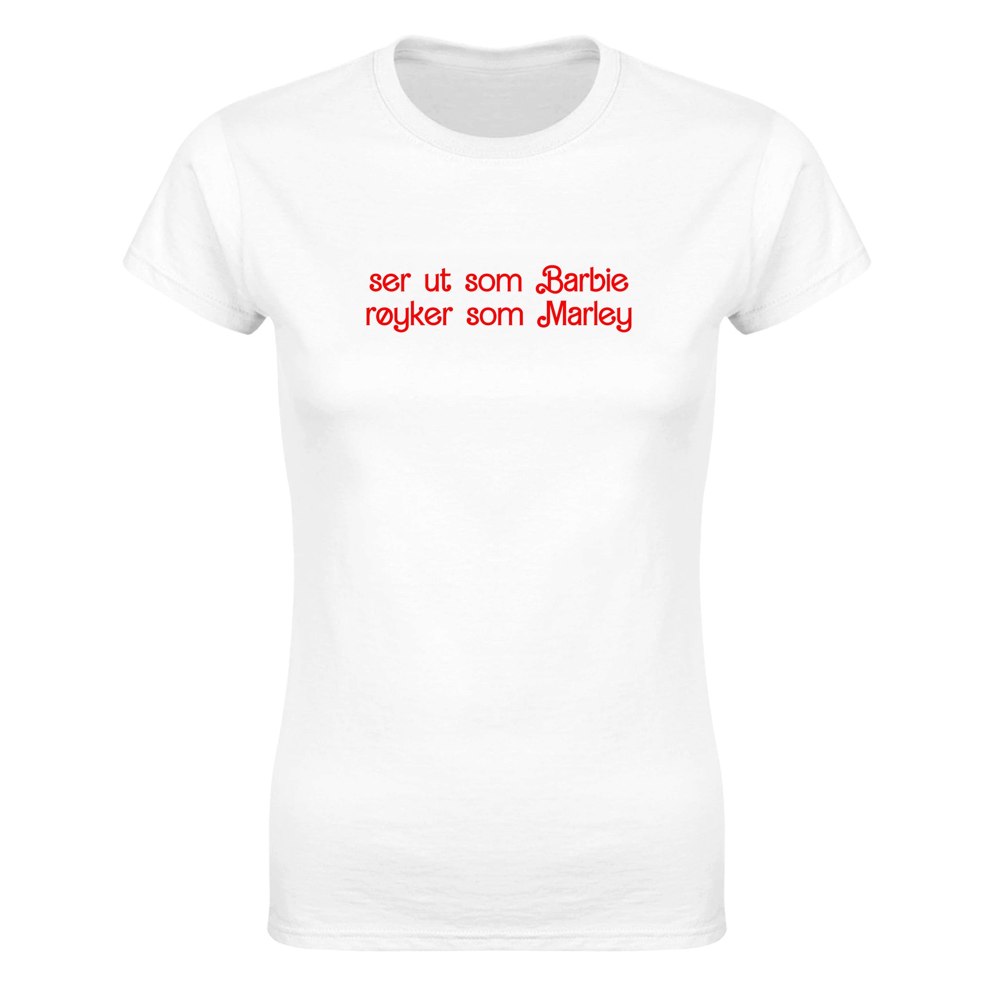 Ser ut som Barbie røyker som Marley - Dame t-skjorte – White