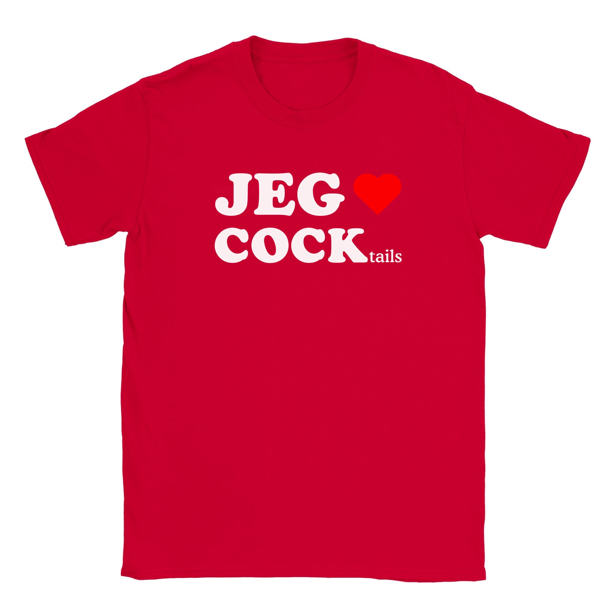 Jeg elsker cock tails - Baby tee – Red