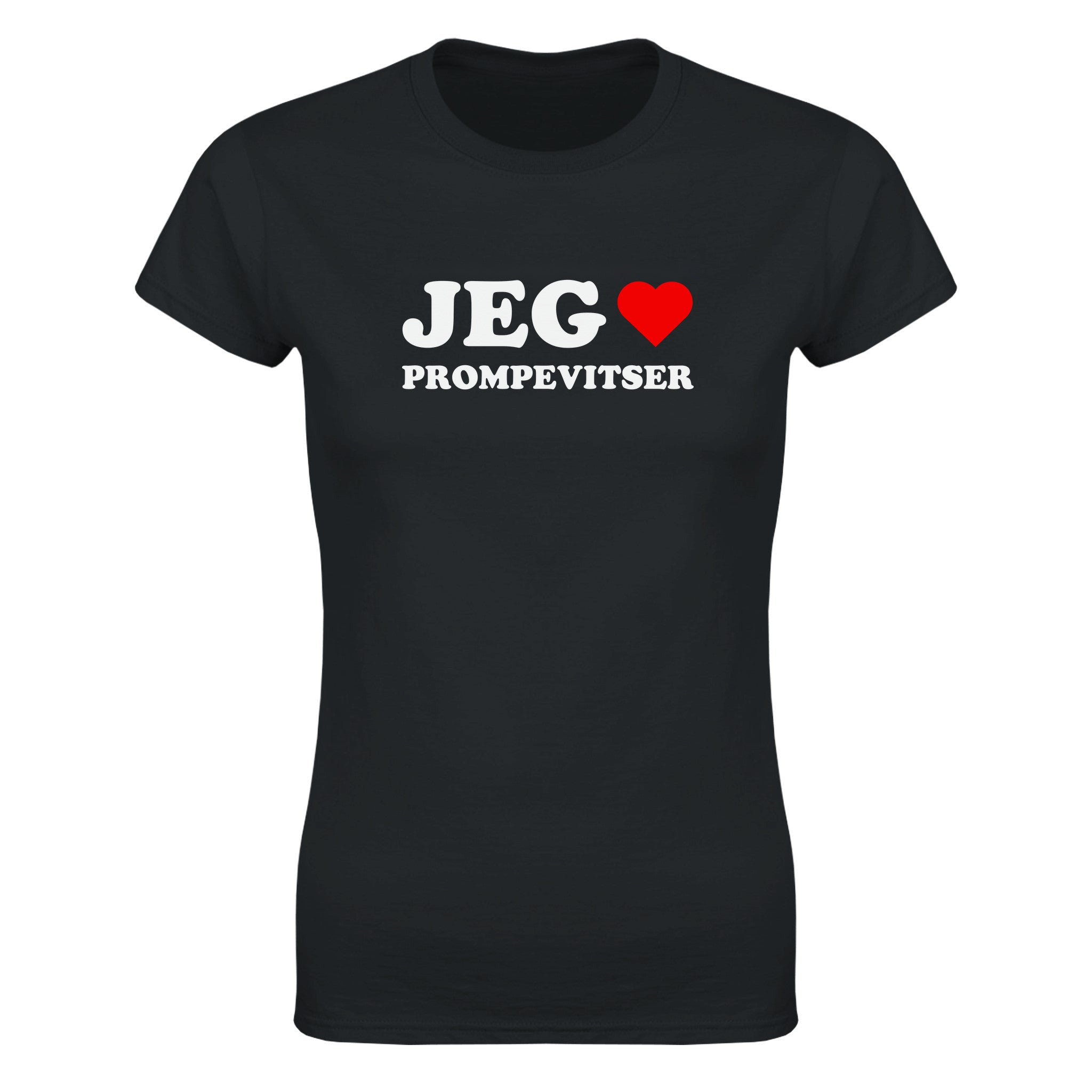 Jeg elsker prompevitser - Dame t-skjorte – Black