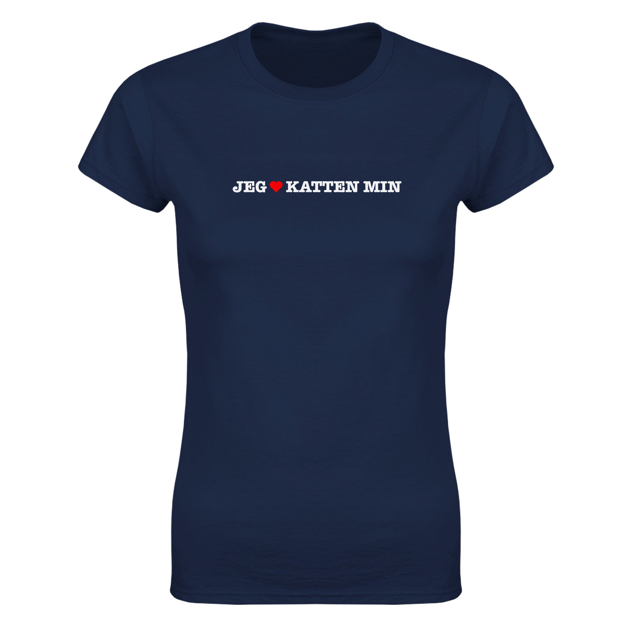 Jeg elsker katten min - Dame t-skjorte – Navy