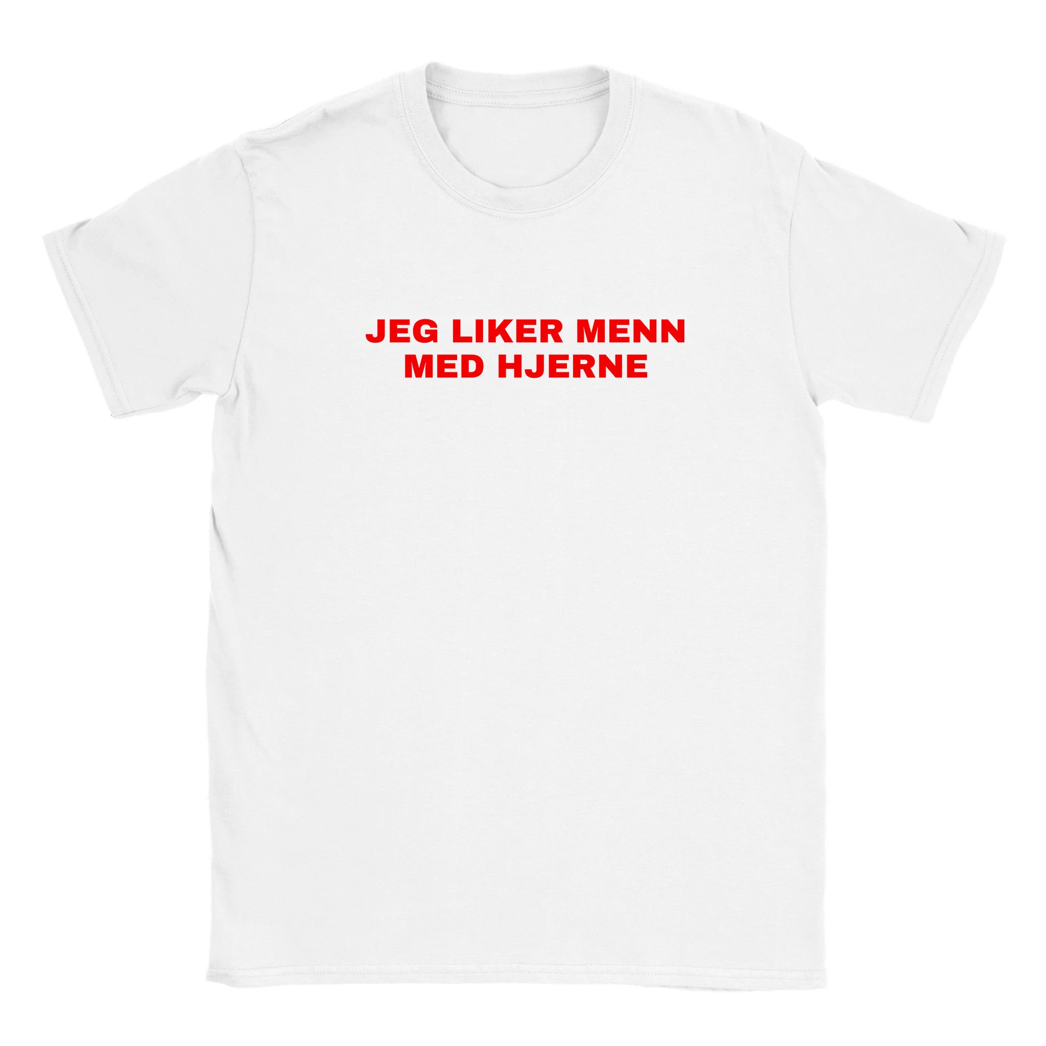 Jeg liker menn med hjerne - Baby tee – White