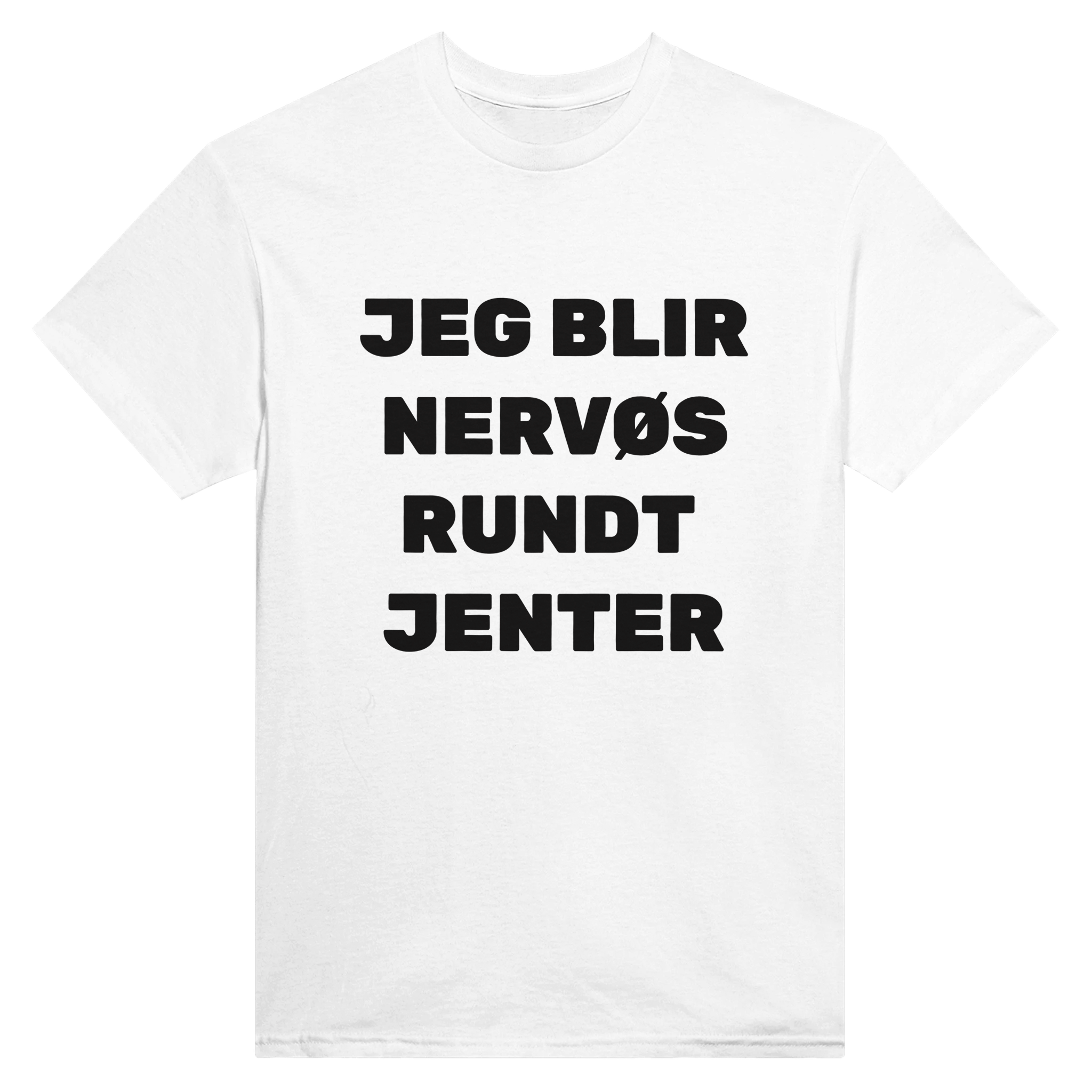Jeg blir nervøs rundt jenter – morsom t-skjorte fra Køddeklær