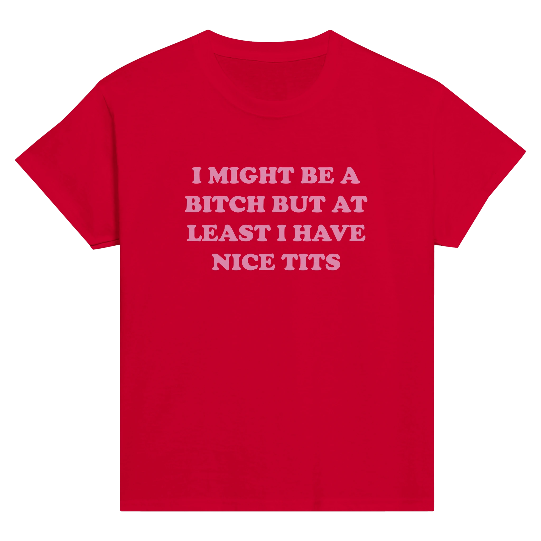 I might be a bitch but at least i have nice tits – morsom baby tee fra Køddeklær