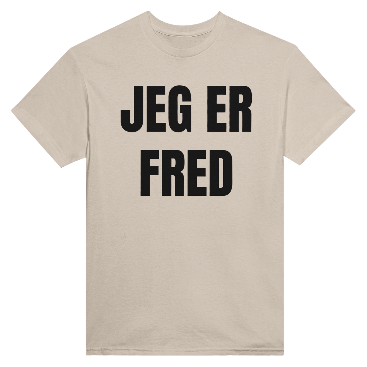Jeg er fred – morsom t-skjorte med norsk humor fra Køddeklær