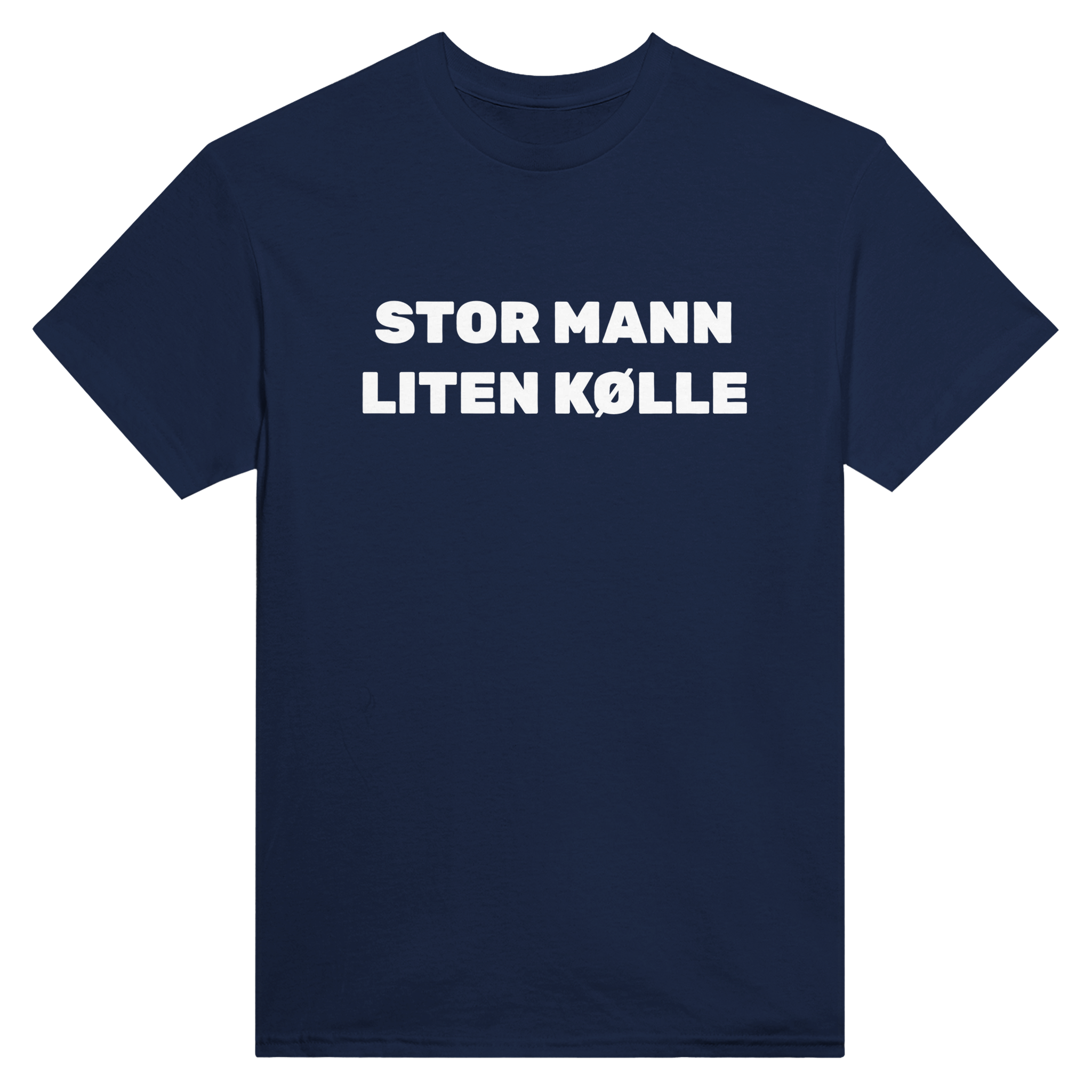 Stor mann liten kølle – morsom t-skjorte fra Køddeklær