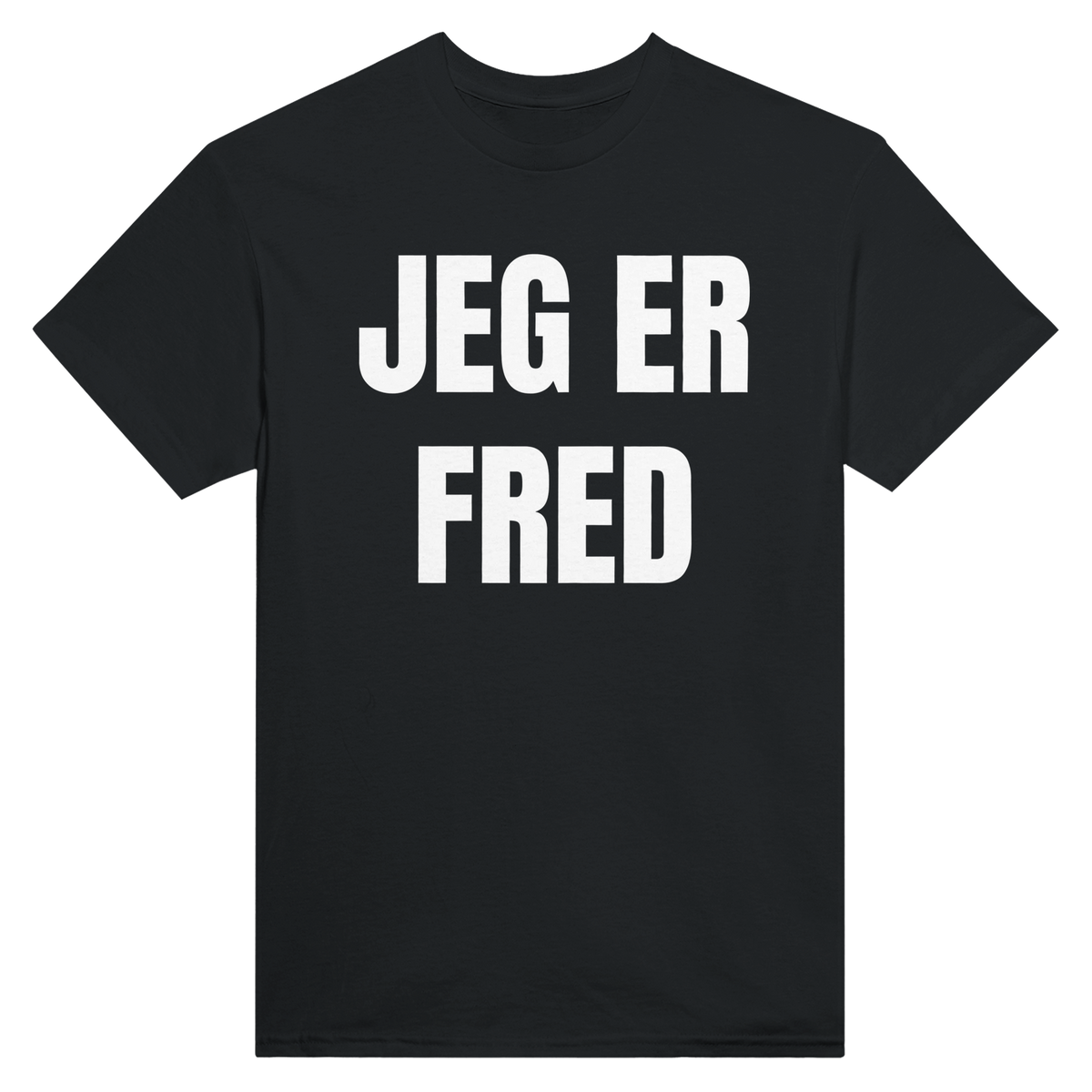Jeg er fred – morsom t-skjorte med norsk humor fra Køddeklær