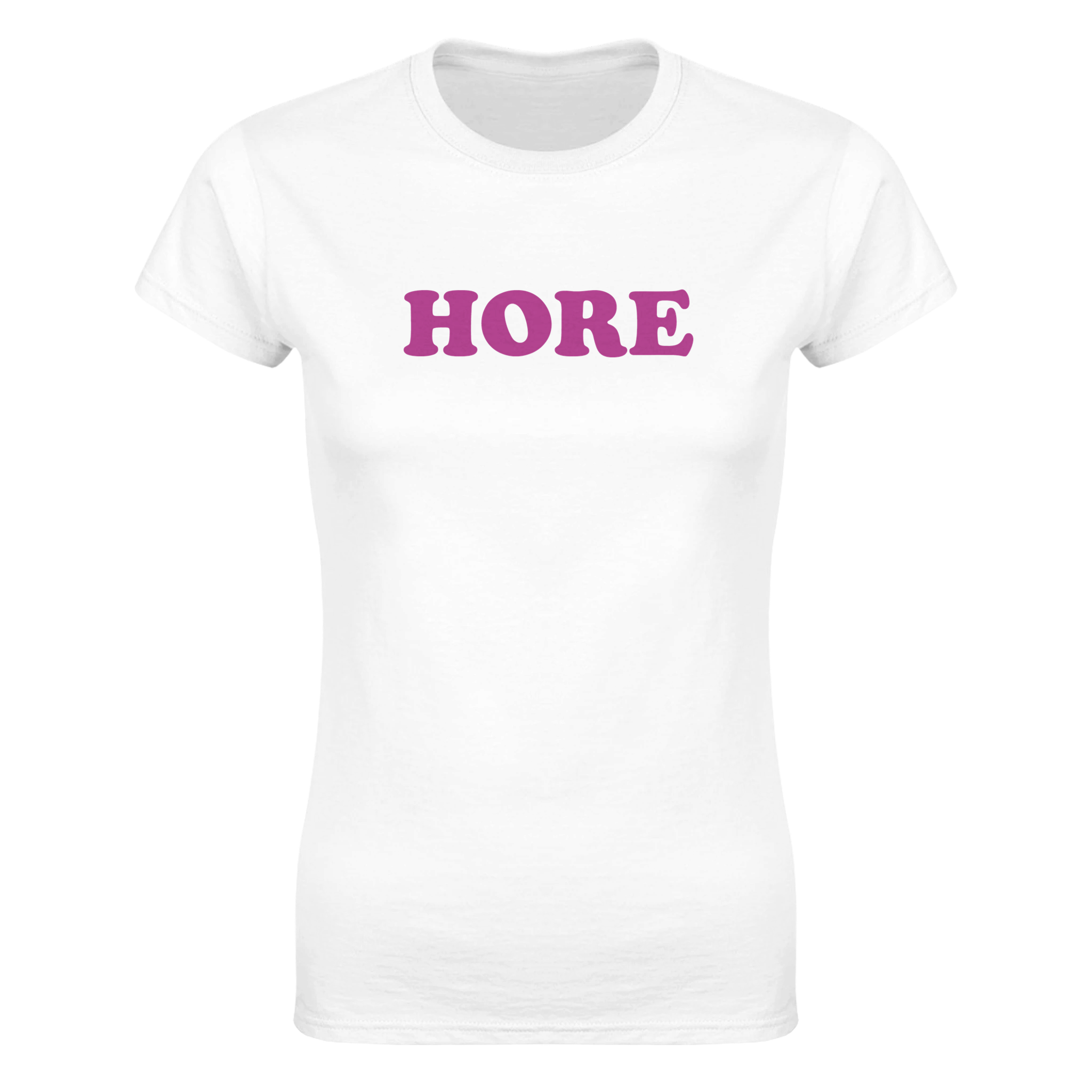 Hore – morsom dame-t-skjorte fra Køddeklær