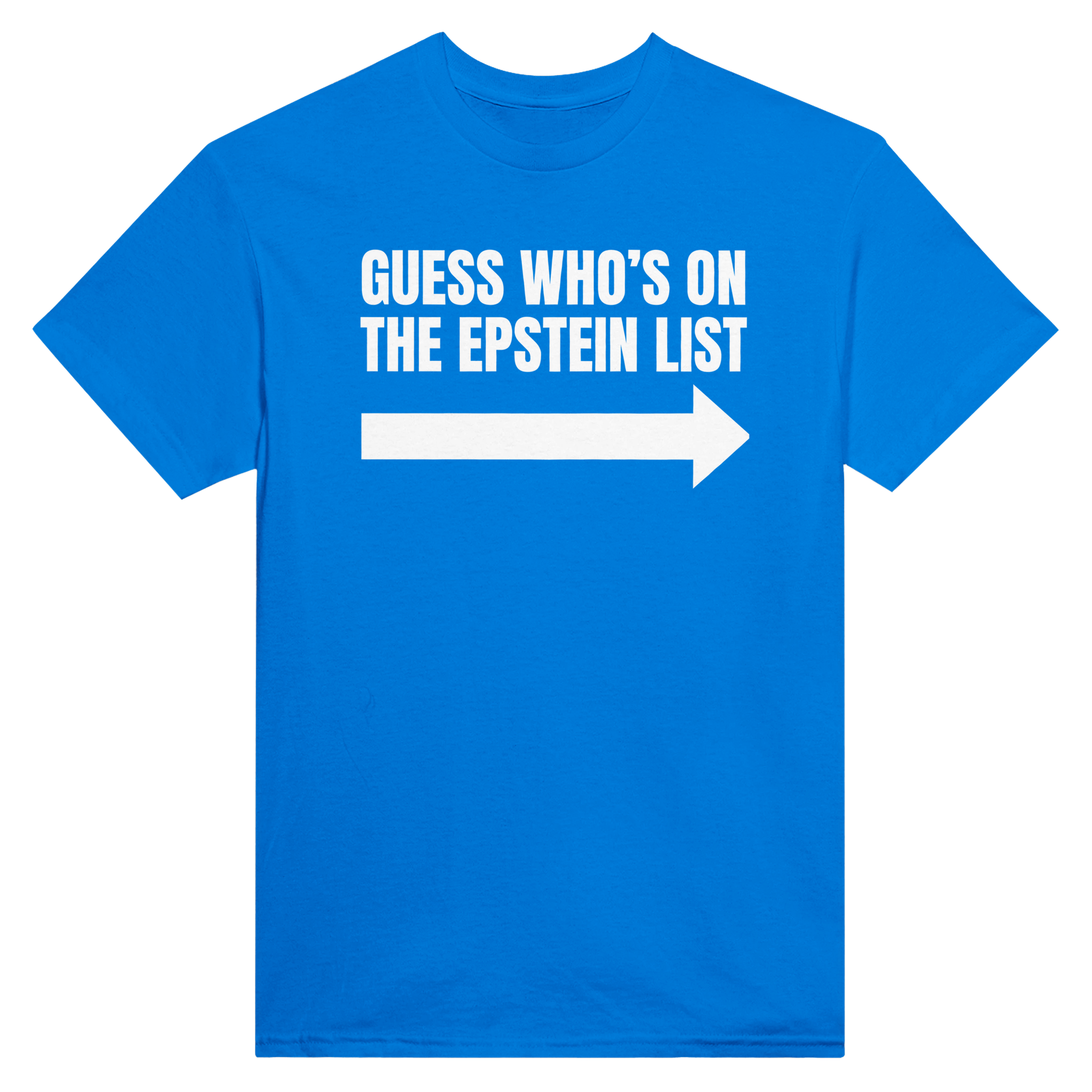 Guess who's on the epstein list arrow – morsom t-skjorte fra Køddeklær