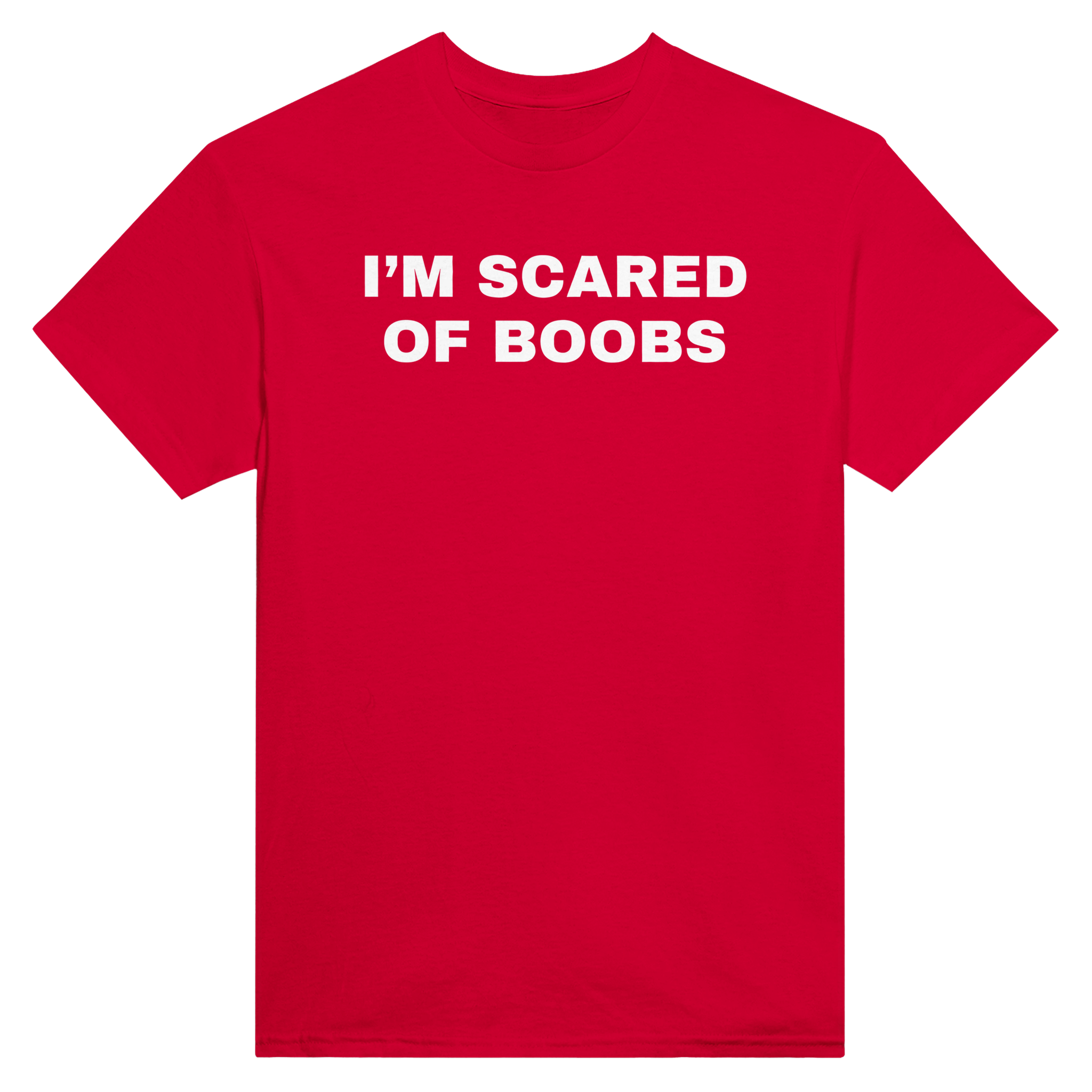 I'm scared of boobs – morsom t-skjorte fra Køddeklær