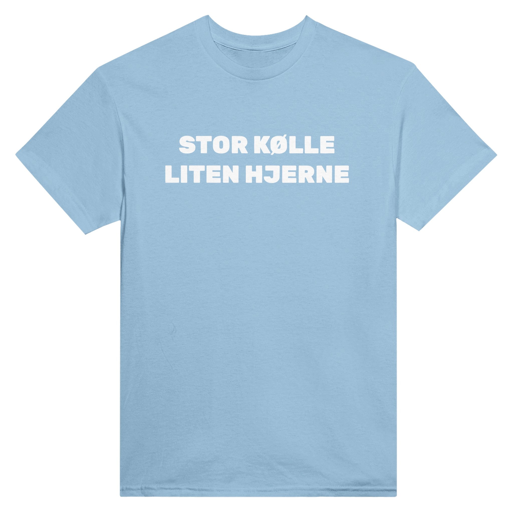 Stor kølle liten hjerne – morsom t-skjorte fra Køddeklær